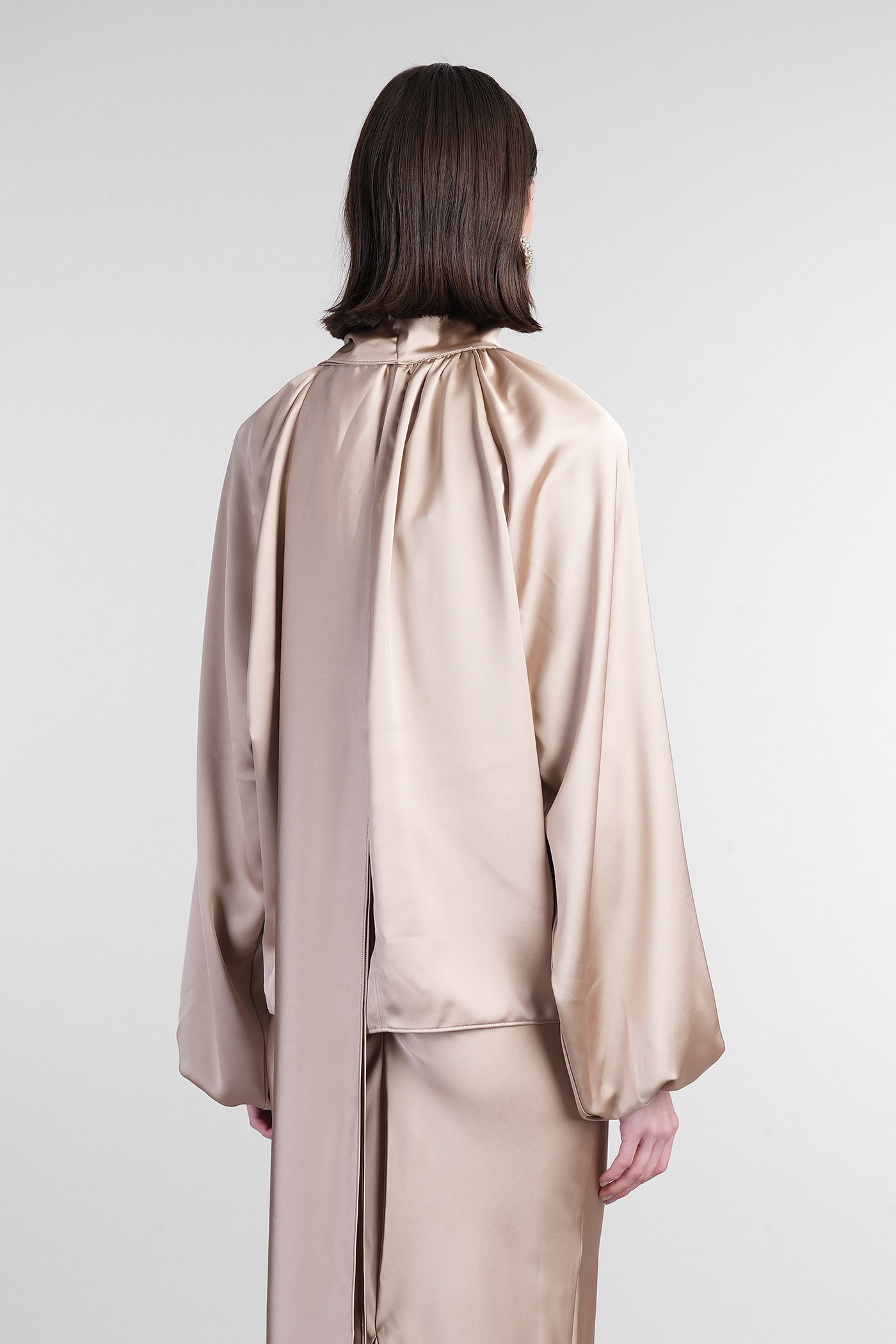 The Andamane Viola Blouse In Grey Polyester In Grey