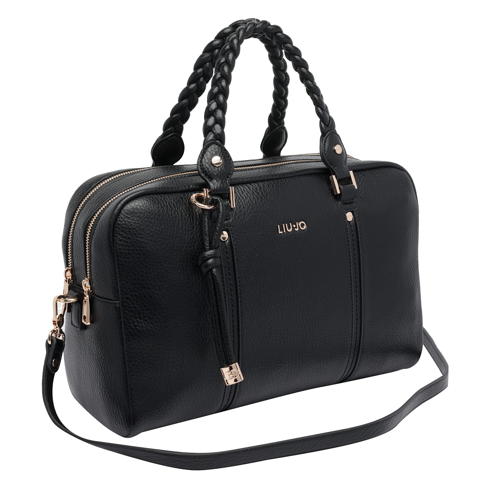 Liu •jo Medium Logo Bowling Bag In Black