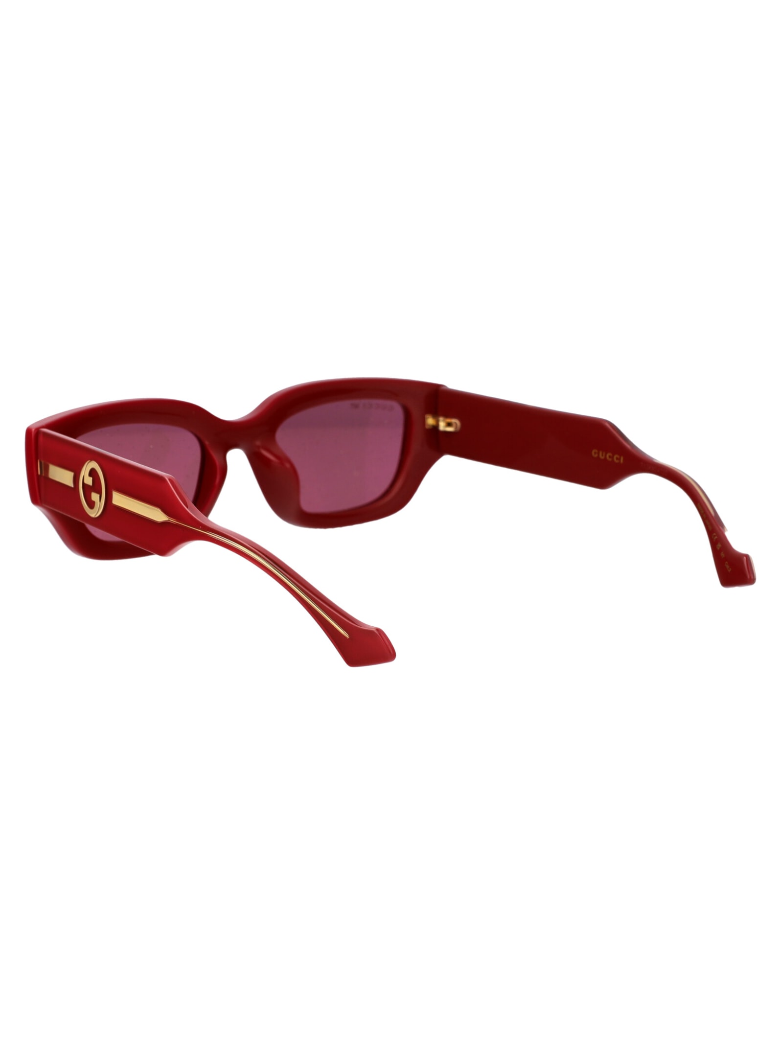 Shop Gucci Gg1558sk Sunglasses In 005 Burgundy Crystal Red