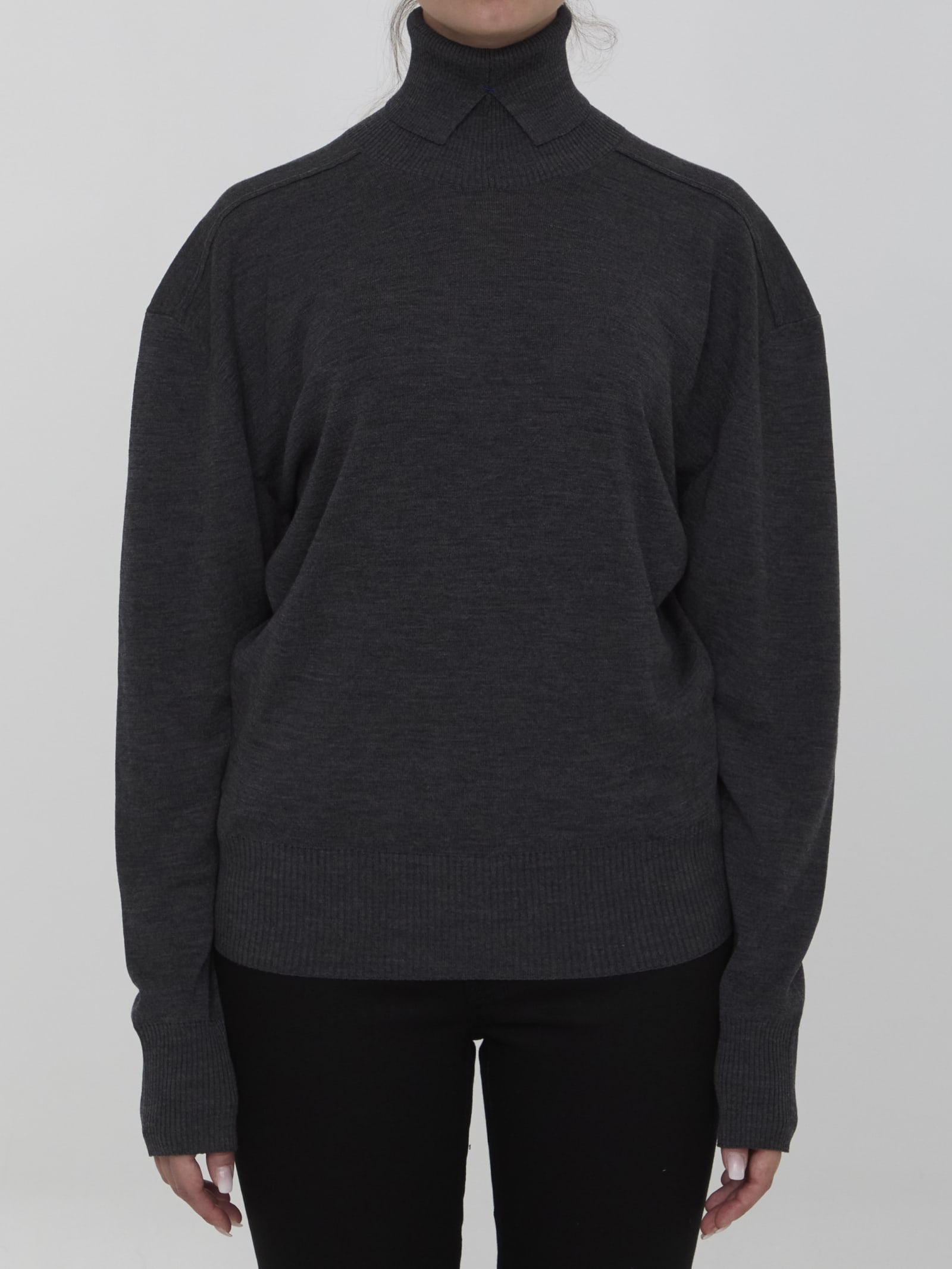 Shop Burberry Wool Jumper In Grey