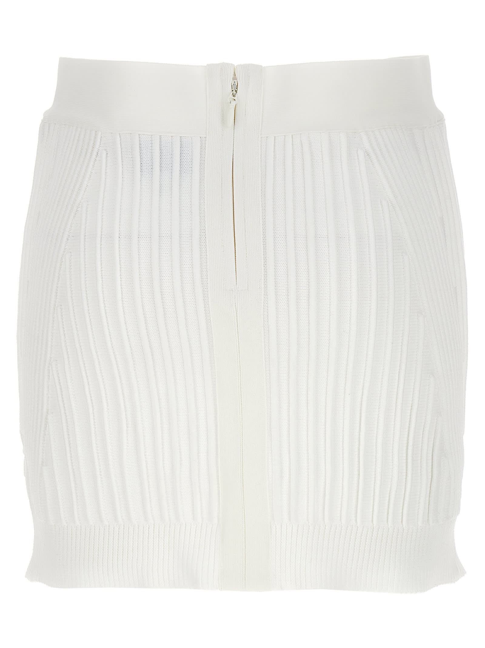 Shop Herve Leger Ottoman Low Rise Mini Skirt In White