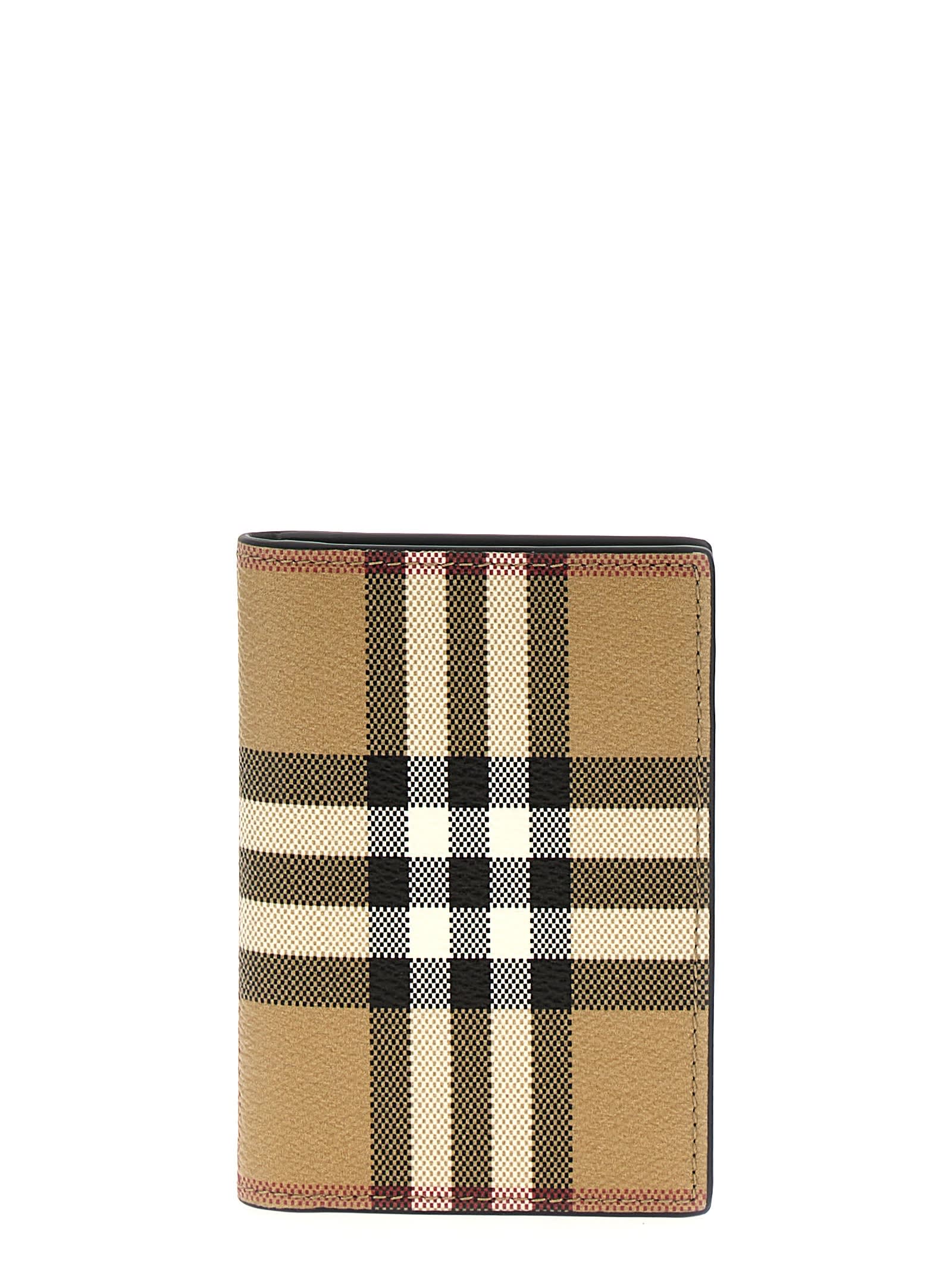 Burberry Check Card Holder In Beige