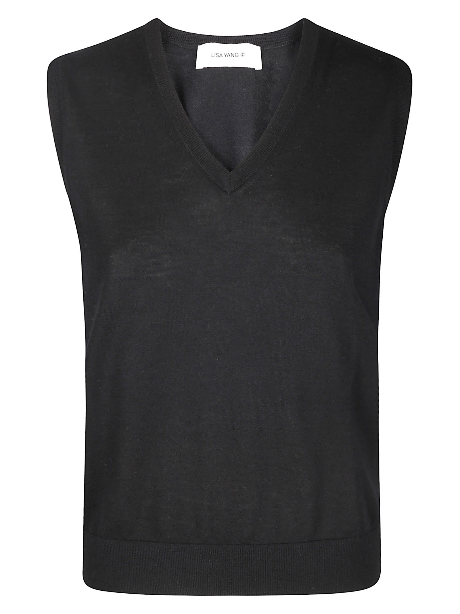 Lisa Yang Knitted Cashmere V-neck Vest In Black