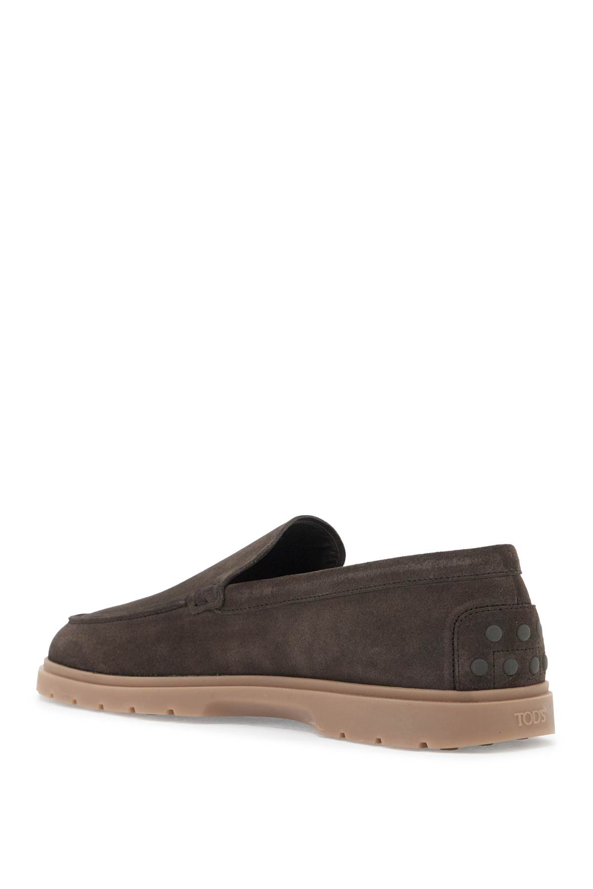 Shop Tod's Suede Loafers In Fango (brown)