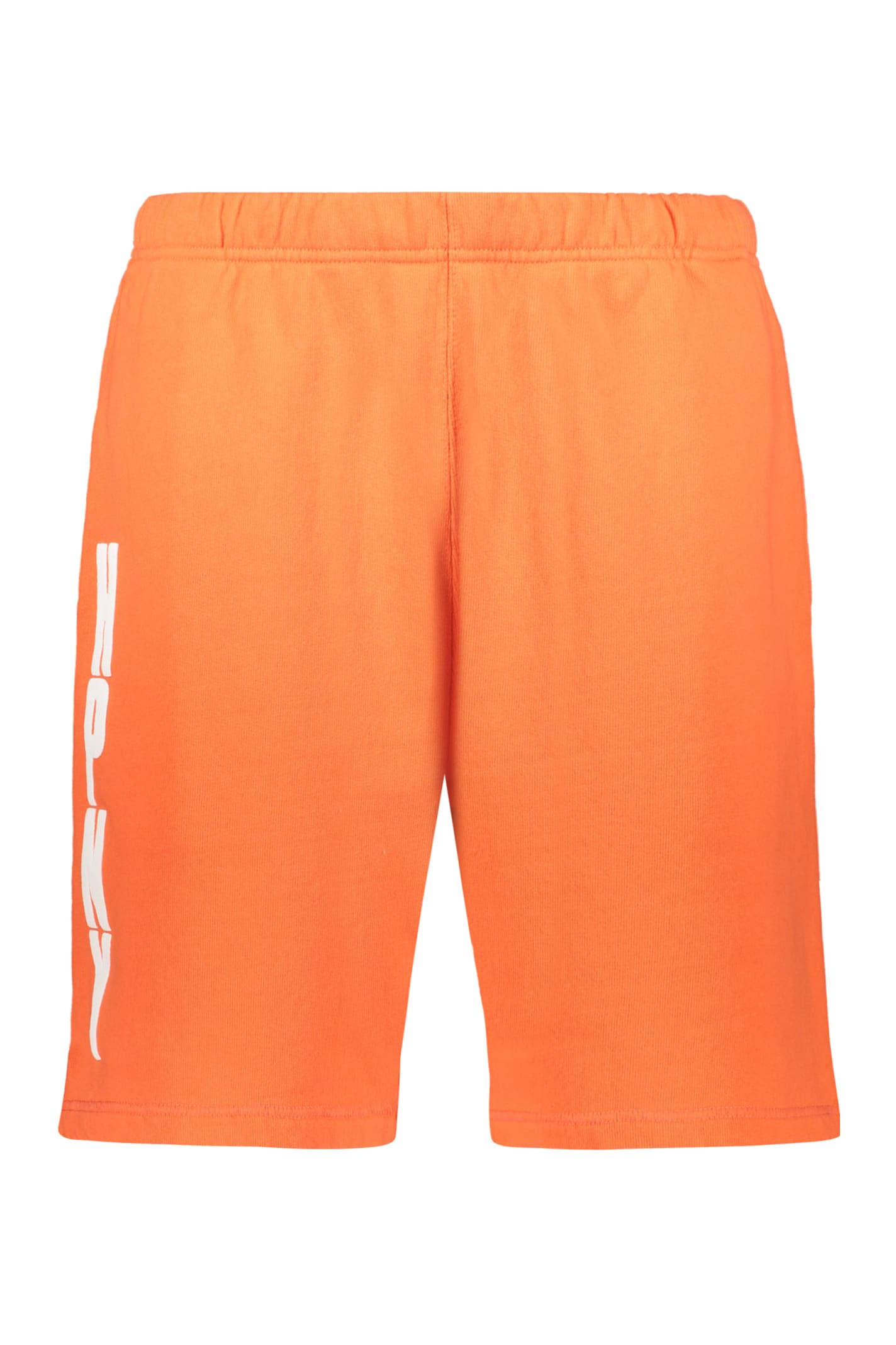Heron Preston Cotton Bermuda Shorts In Orange