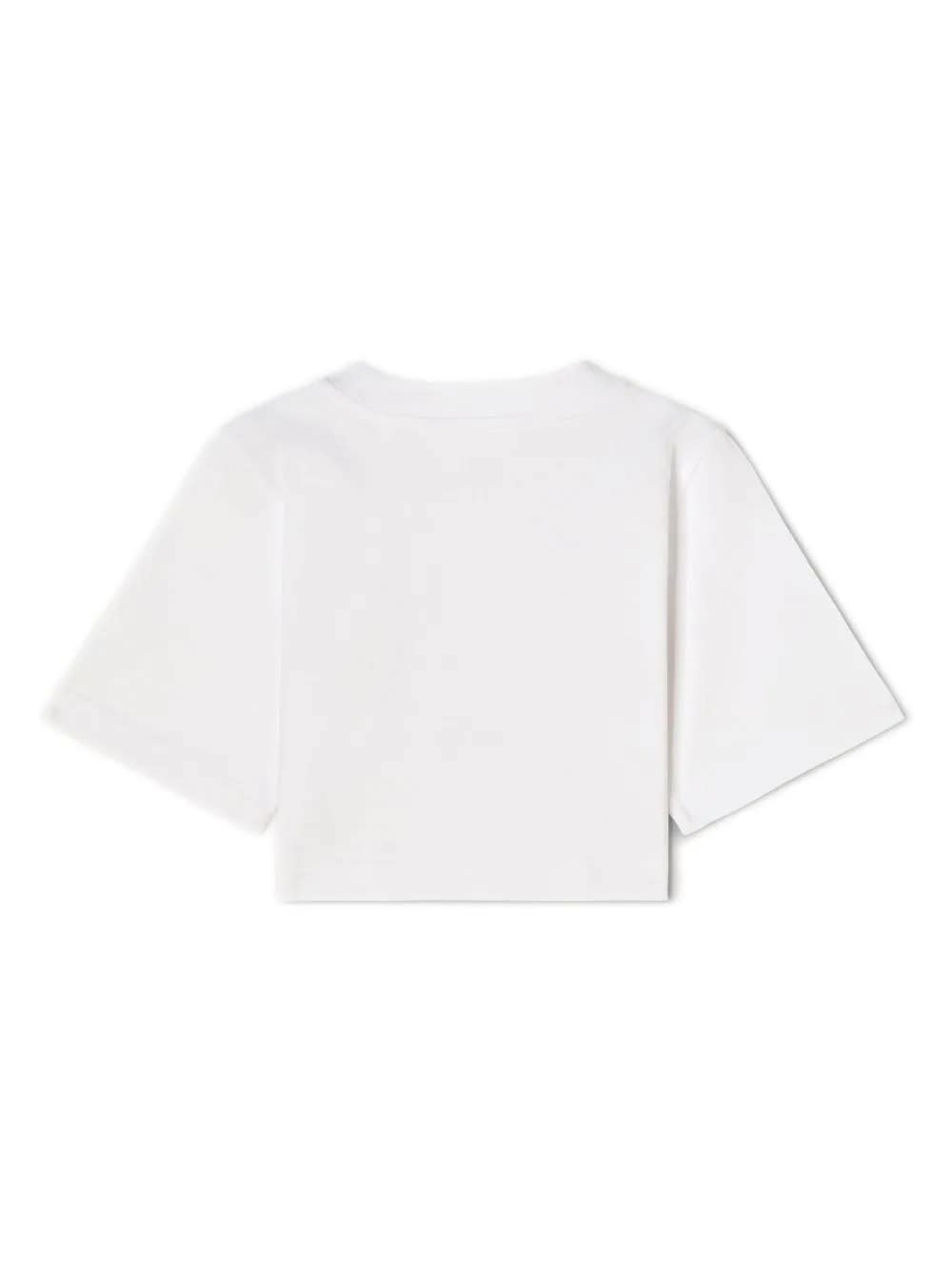 Shop Palm Angels White Bear Crop T-shirt