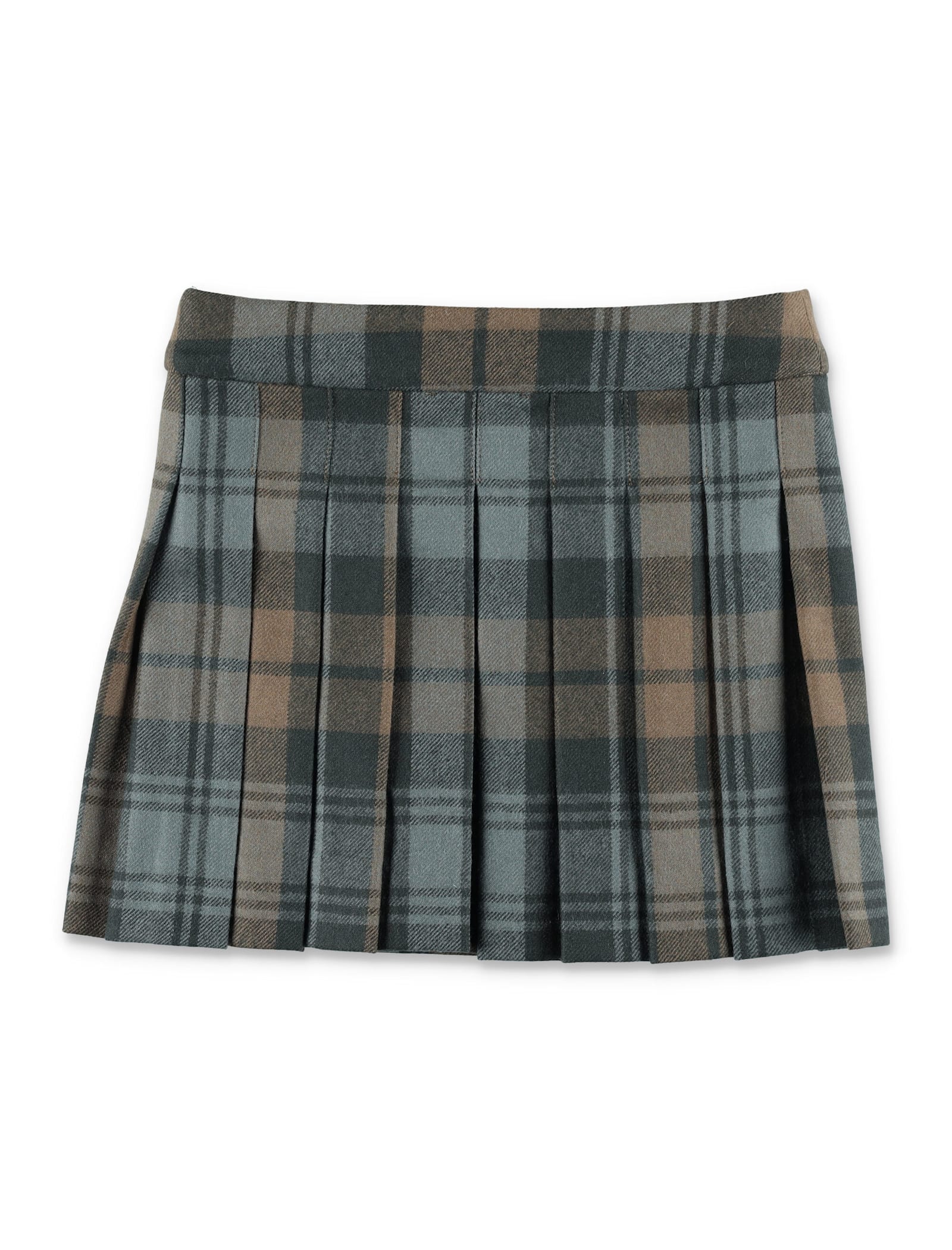 Bonpoint Talissa Pleated Tartan Wool Skirt In Multi