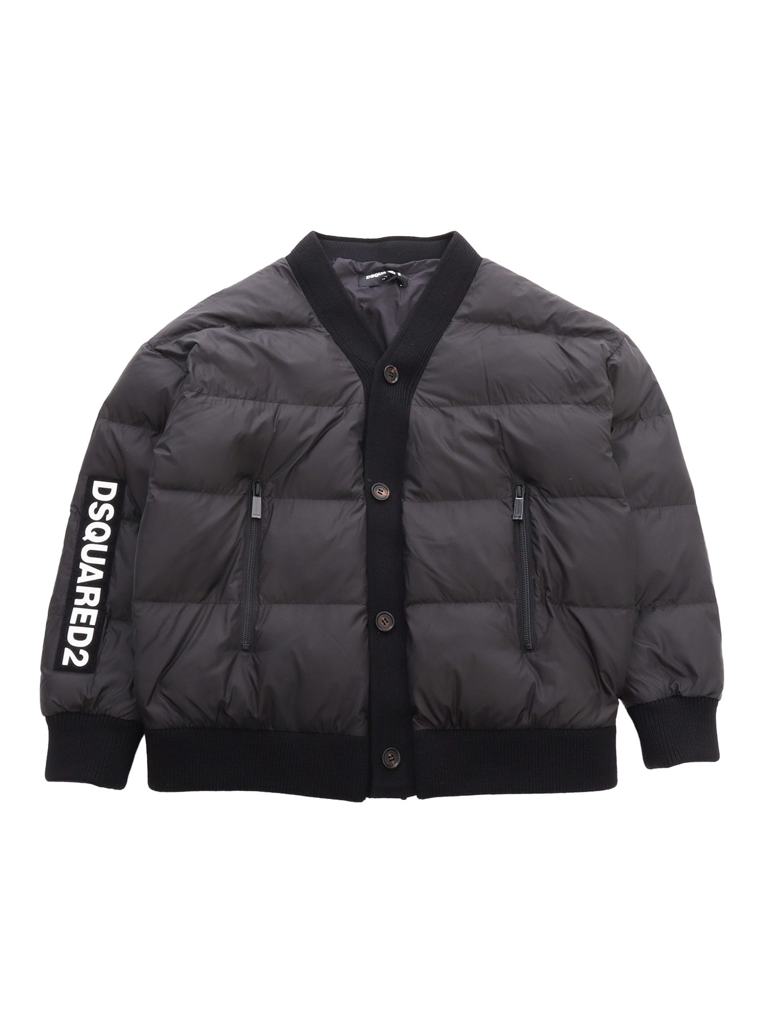 Dsquared2 D2j427m Jacket Dsquared Cardigan-type Padded Jacket With Logo In Black