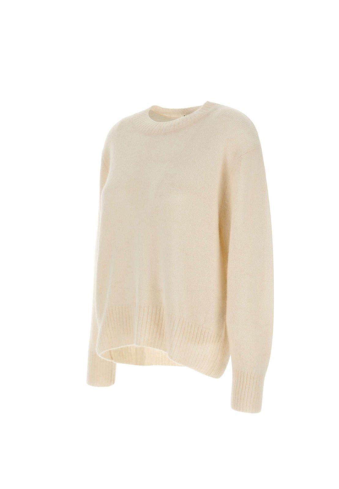 Shop Apc Crewneck Brushed Jumper Sweater In White