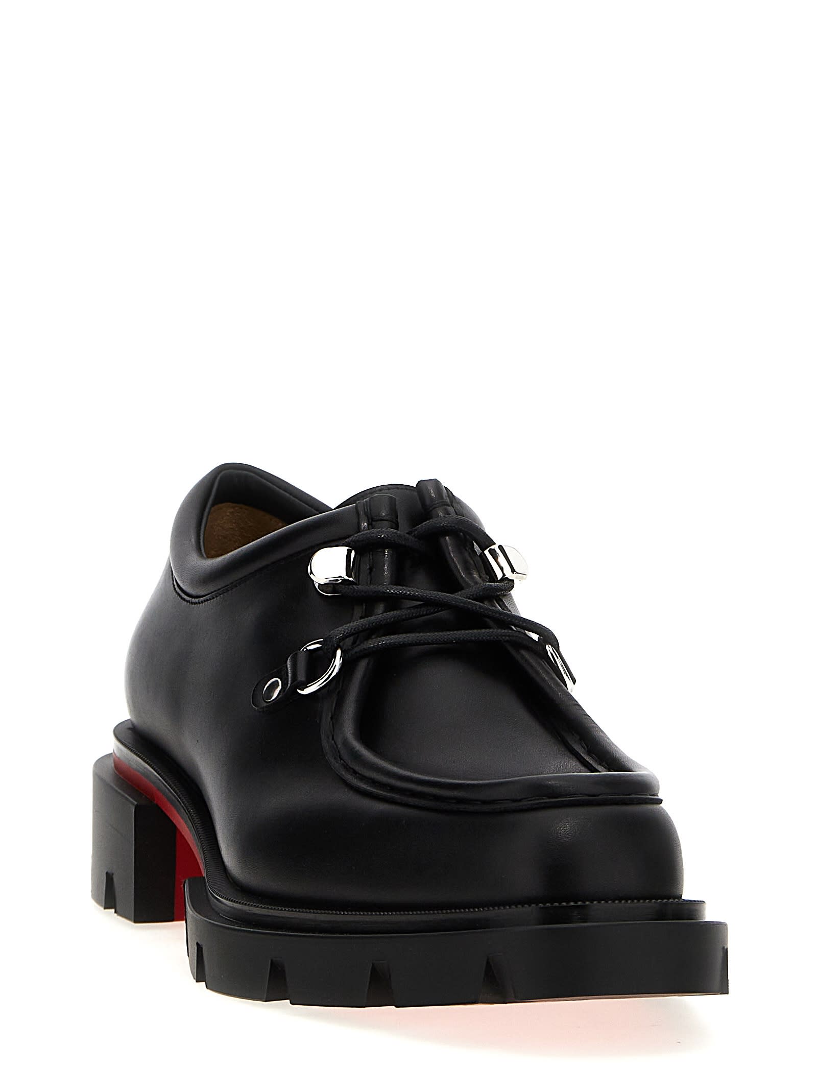 Shop Christian Louboutin Our Pabelito Lace Up Shoes In Black