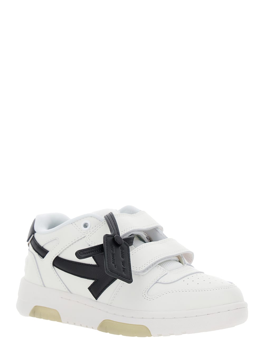 Shop Off-white Out Of Office White Low Top Sneakers With Velcro Straps In Leather Boy