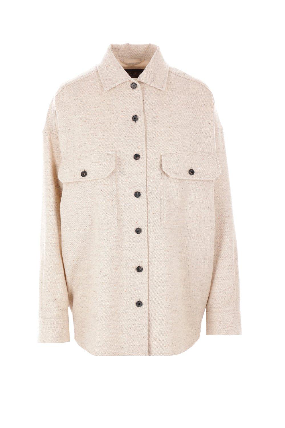 Shop Loro Piana Jenna Collared Button-up Shirt In Creamy Seashell