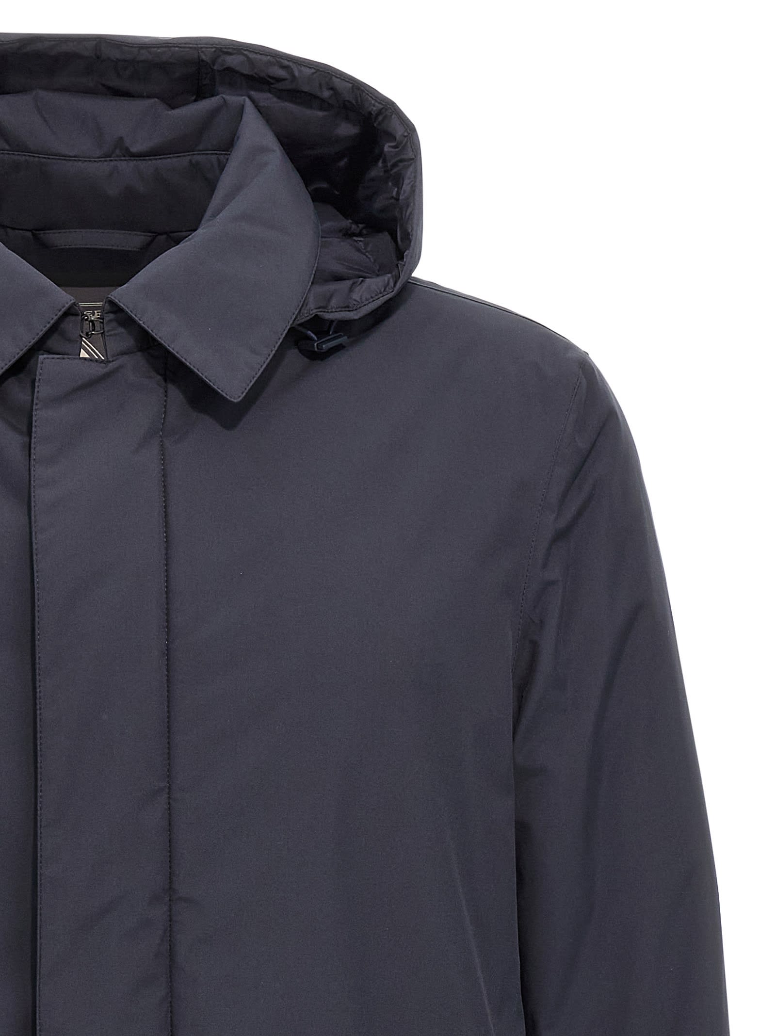 Herno Detachable-hood Down Coat In Black