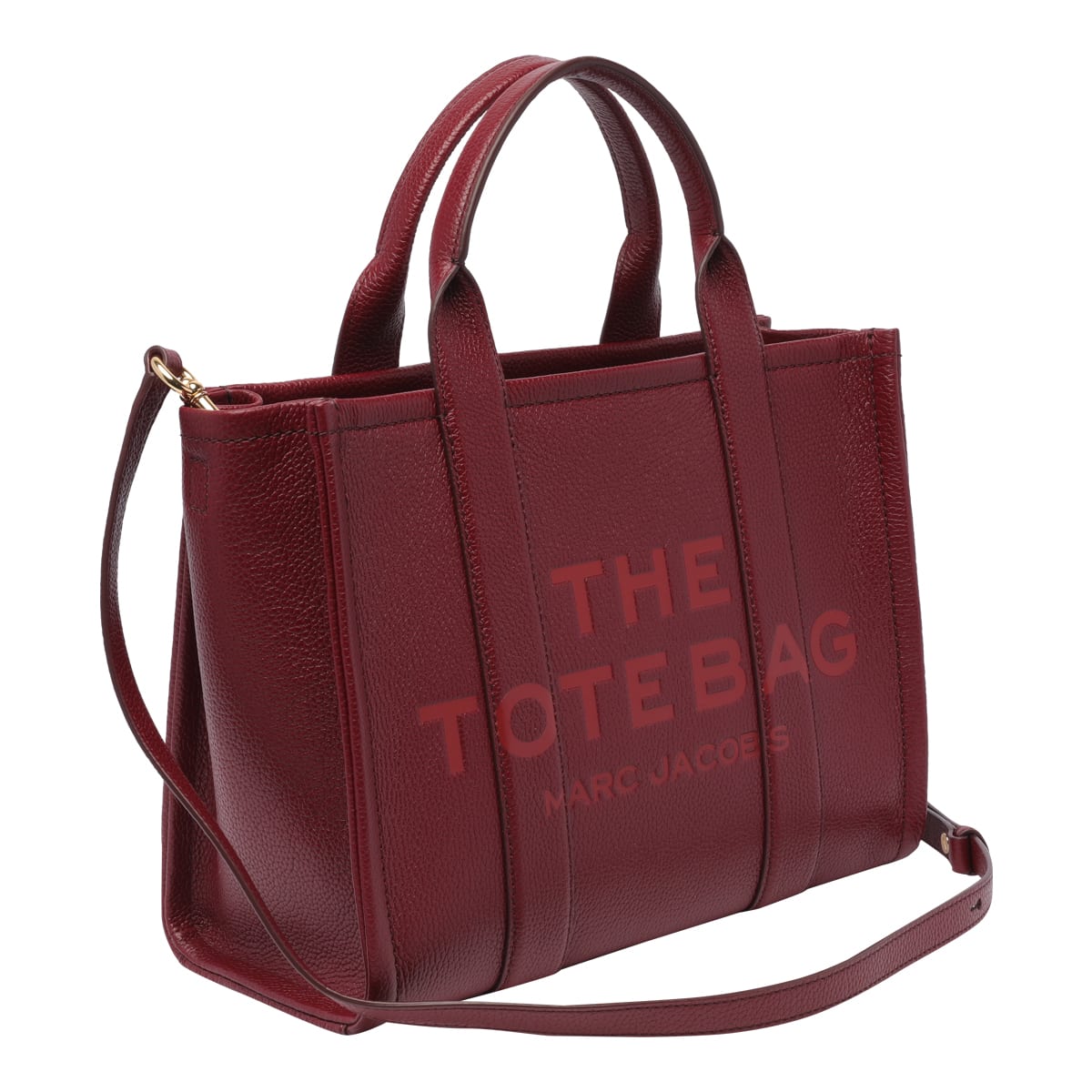Shop Marc Jacobs The Leather Medium Tote Bag In Cherry
