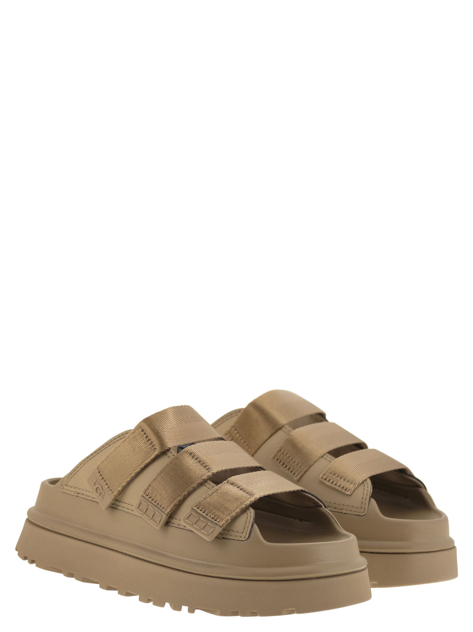 Ugg W Goldenglow Slide Dark Sand In Brown