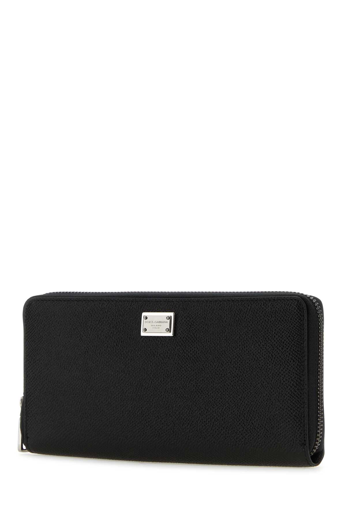 Dolce & Gabbana Black Leather Wallet In Black