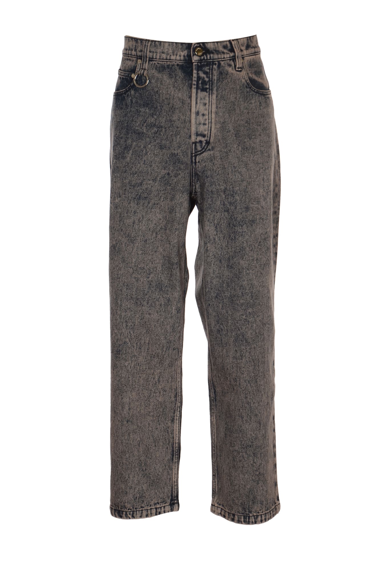 Shop Etudes Studio District Denim Overdyed Trousers In Grey