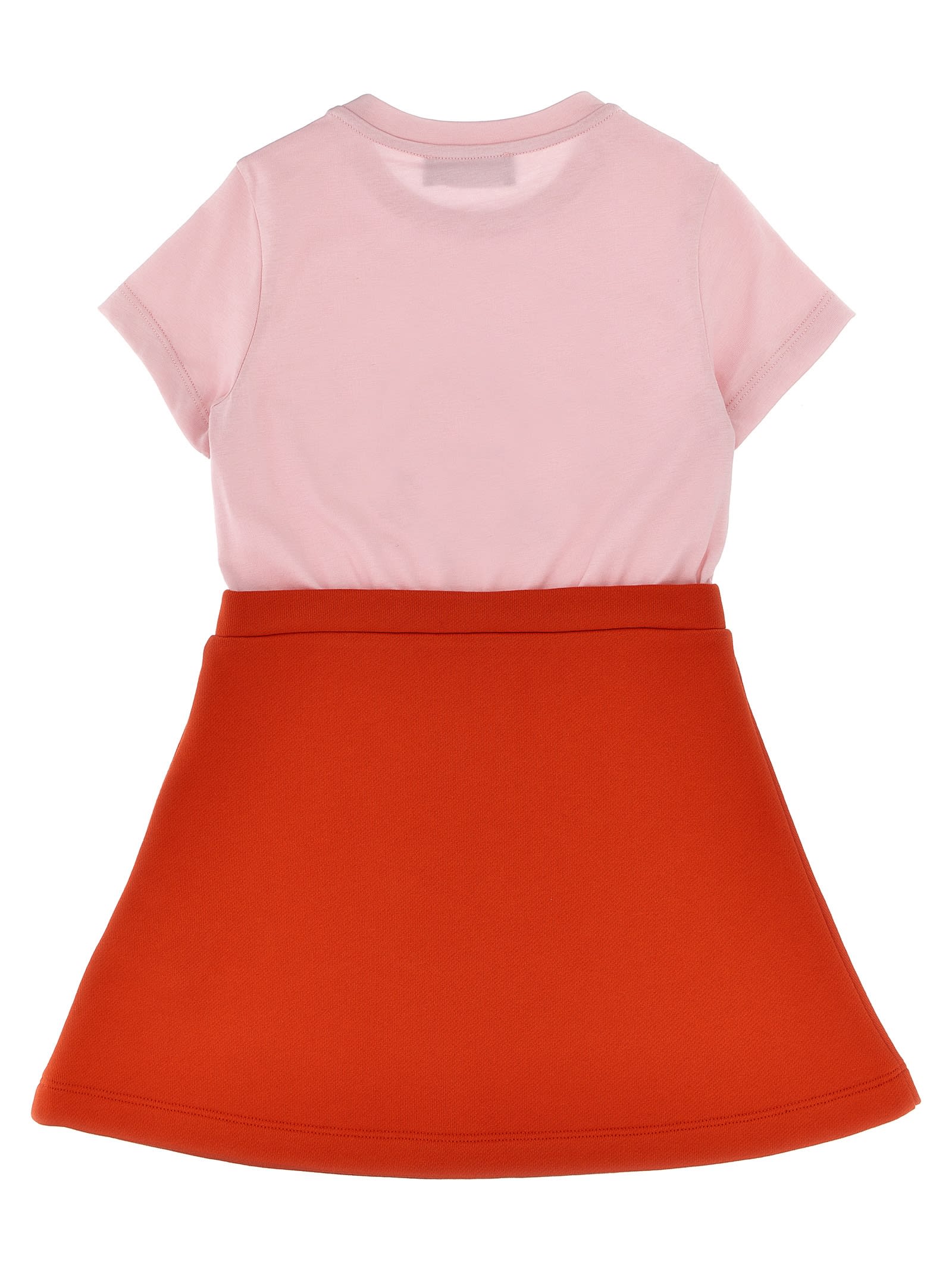 Versace Logo Cotton Jersey Dress In Multicolor