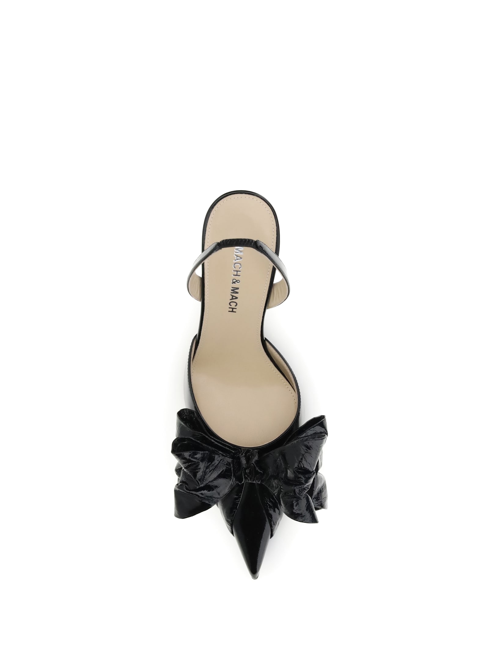 Mach &amp; Mach Le Cadeau Wrapped Leather Slingbacks In Black