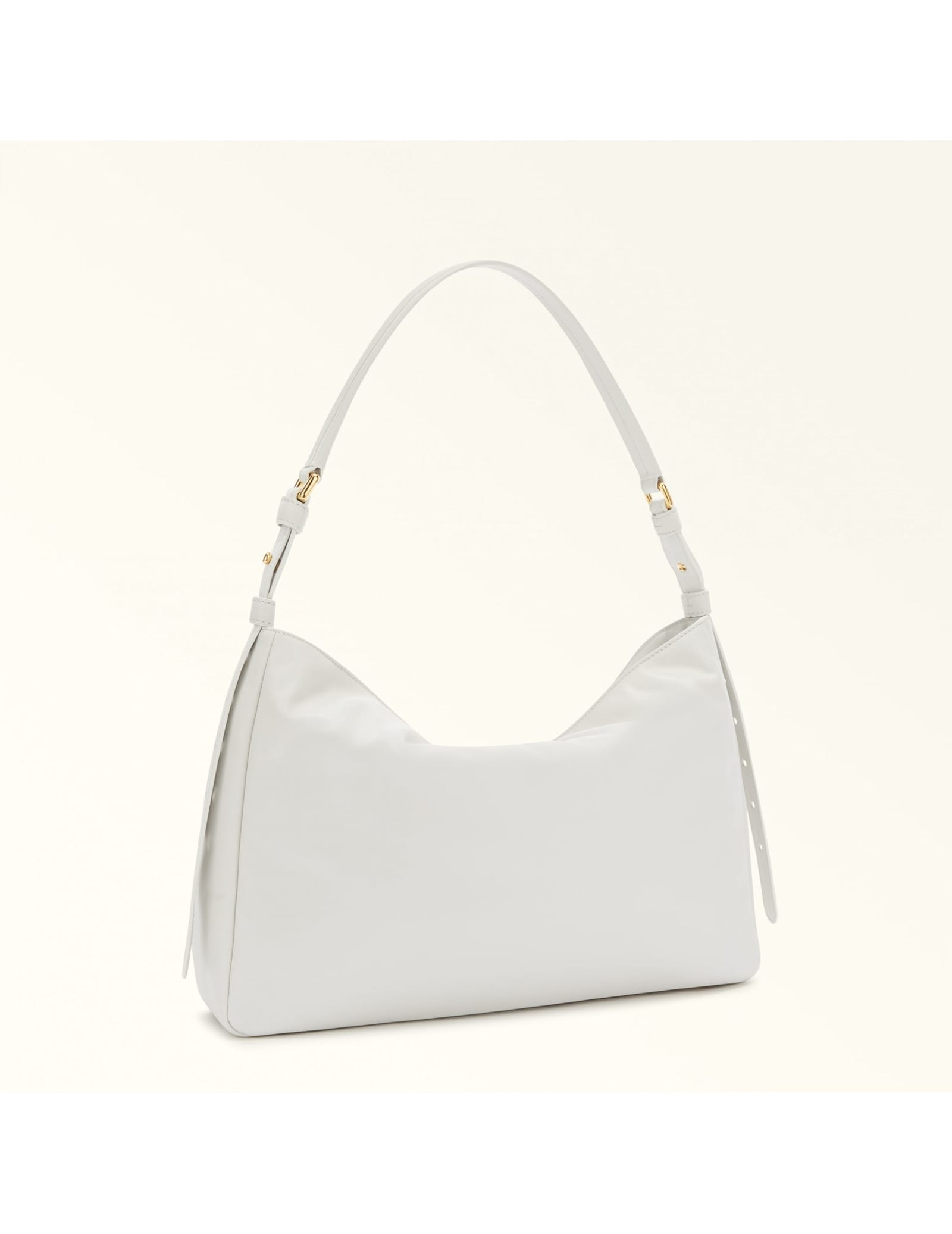 Furla Sfera Soft L Shoulder Bag In Marshmallow Color Leather In Marshmallow