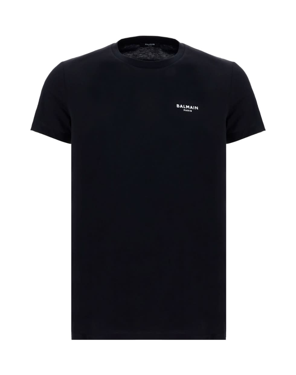 Shop Balmain Flock T-shirt - Classic Fit In Eab Noir Blanc