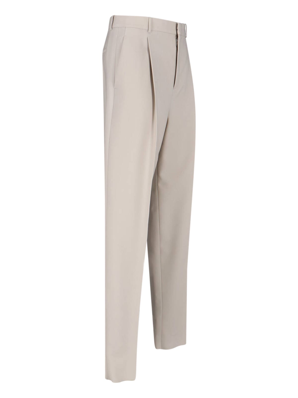 Saint Laurent Trousers With Front Pleats And Back Pockets In Stripped