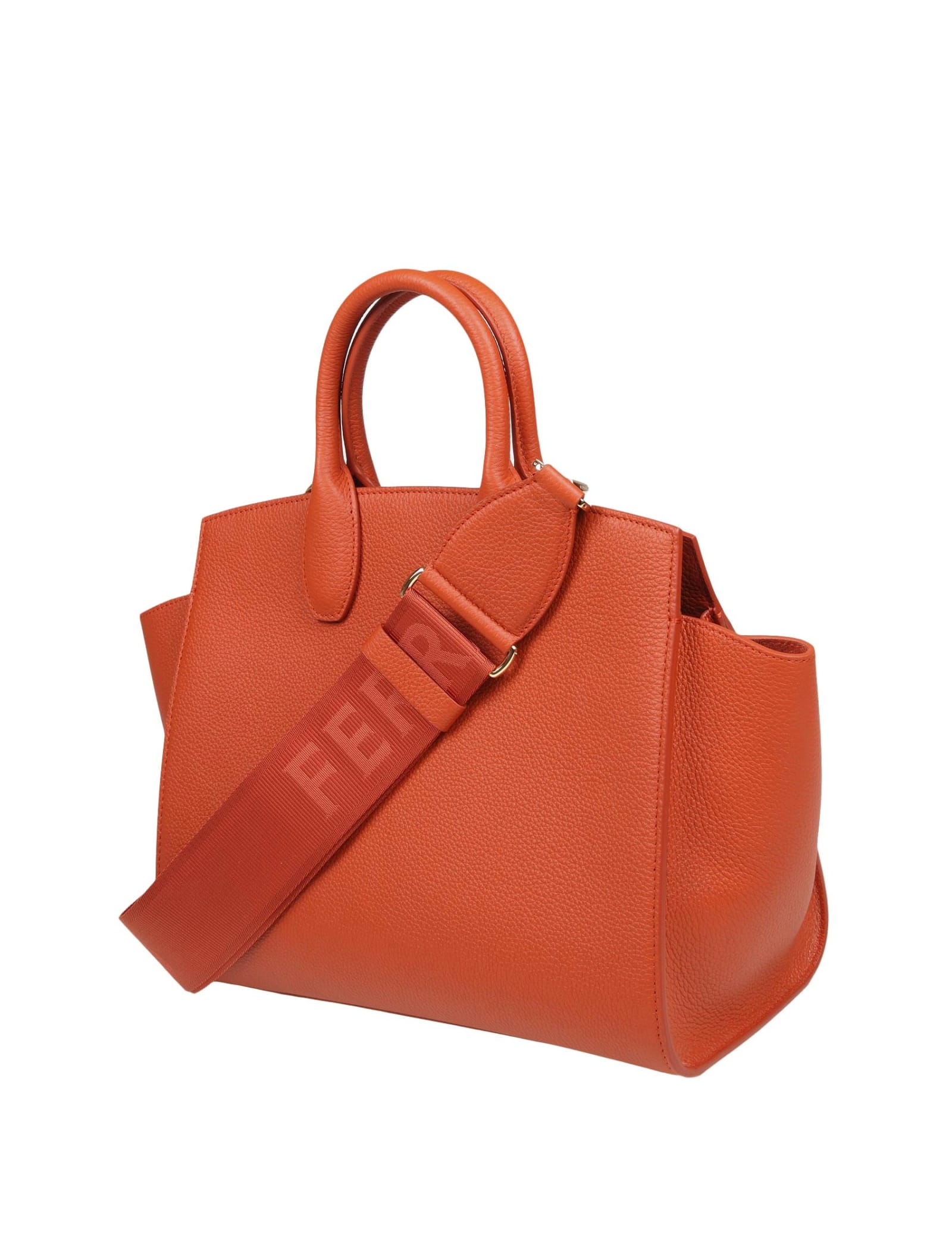 Shop Ferragamo Studio Sof Handbag In Terracotta Color Leather