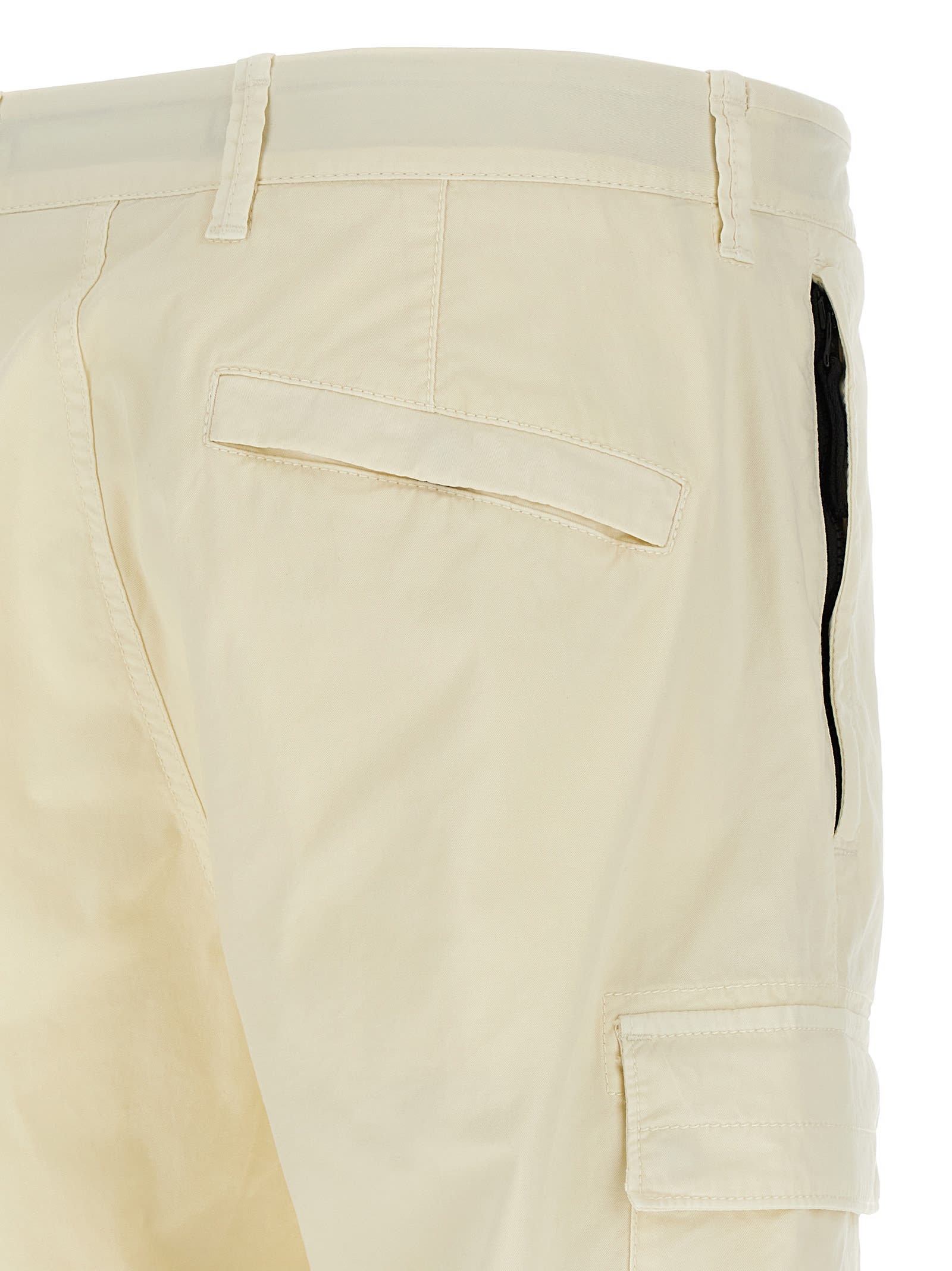 Stone Island Cargo Pants With Logo Badge And Pockets In Multi