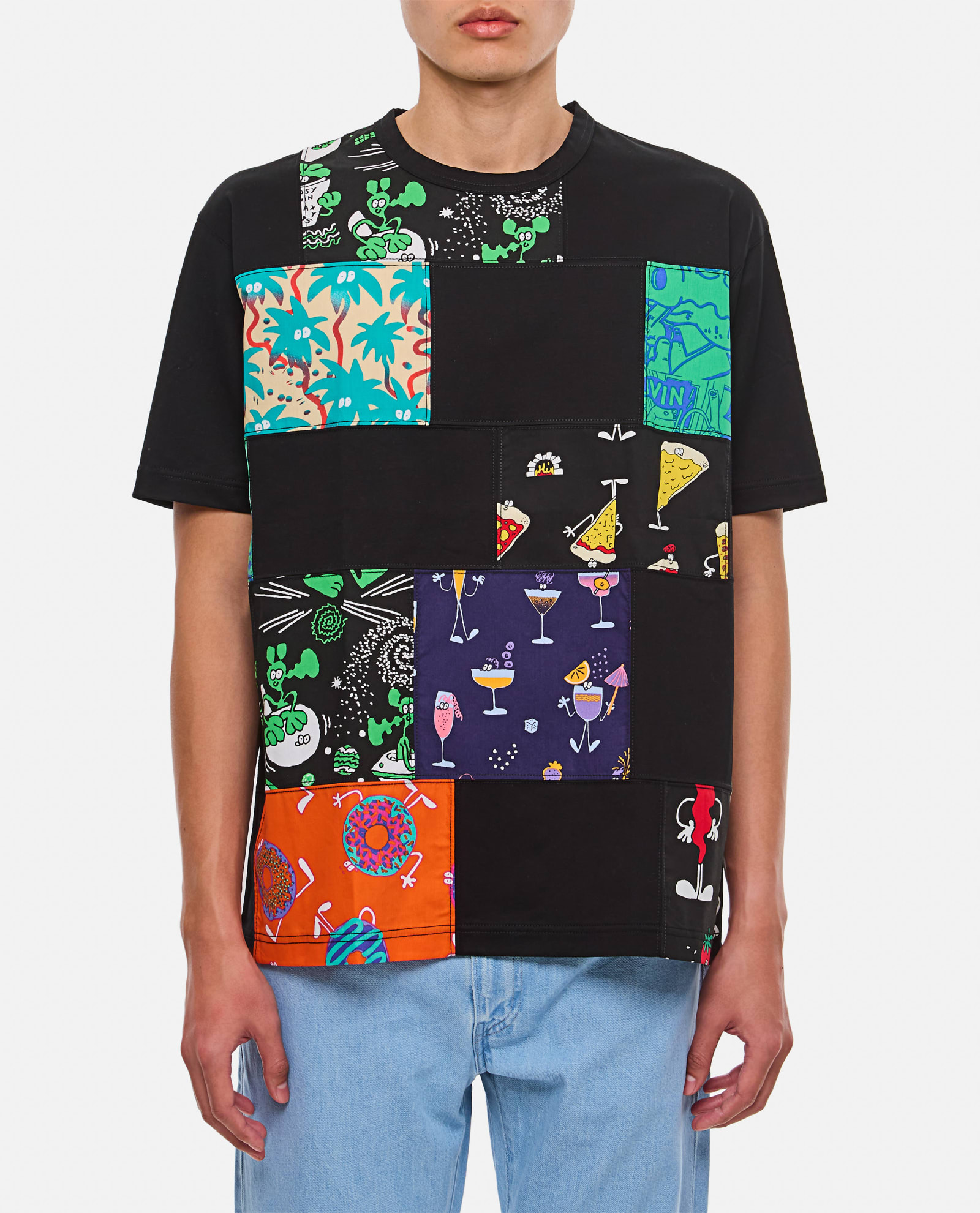 Shop Junya Watanabe Cotton Patch T-shirt In Multicolour