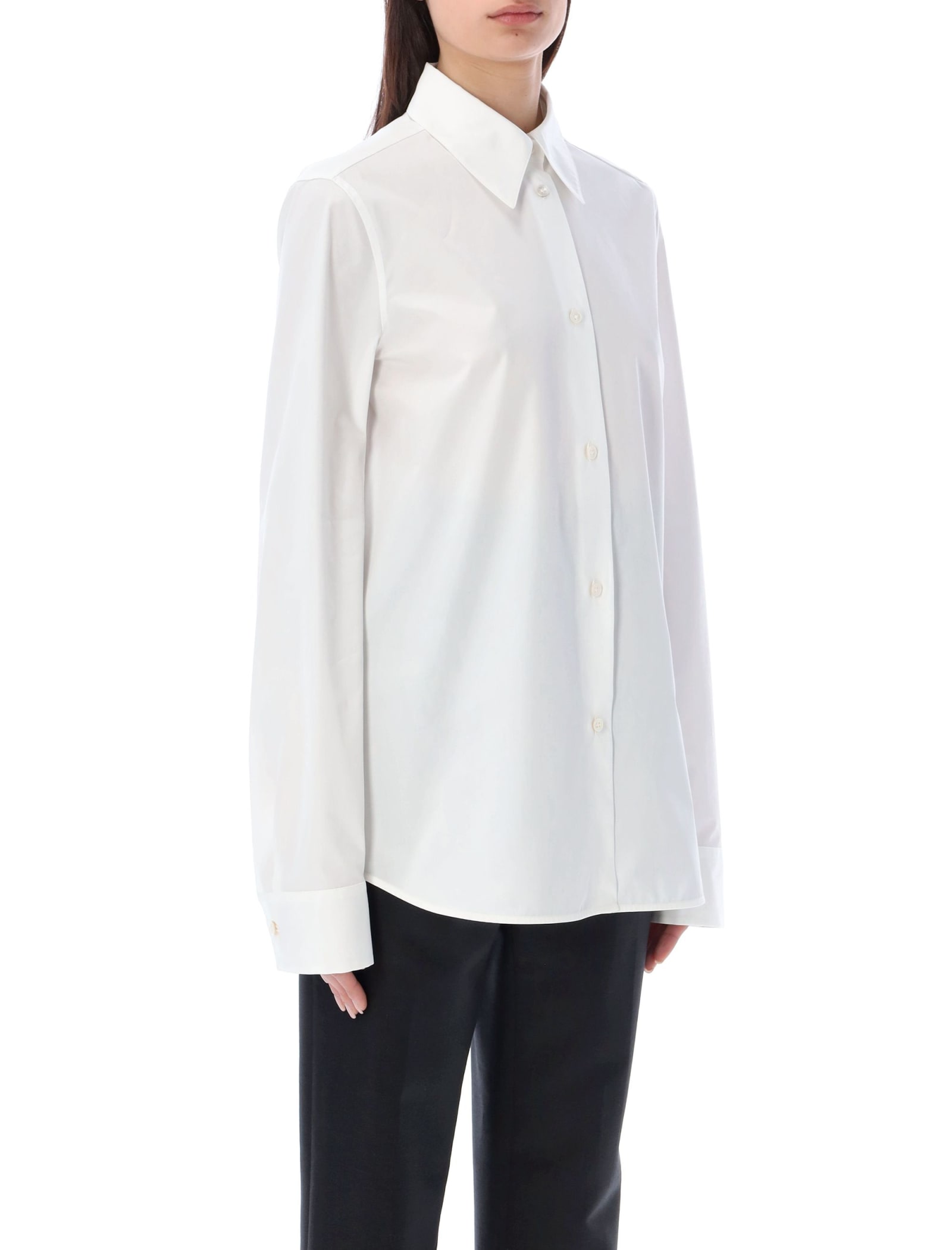 Shop Jil Sander Cotton Poplin Shirt