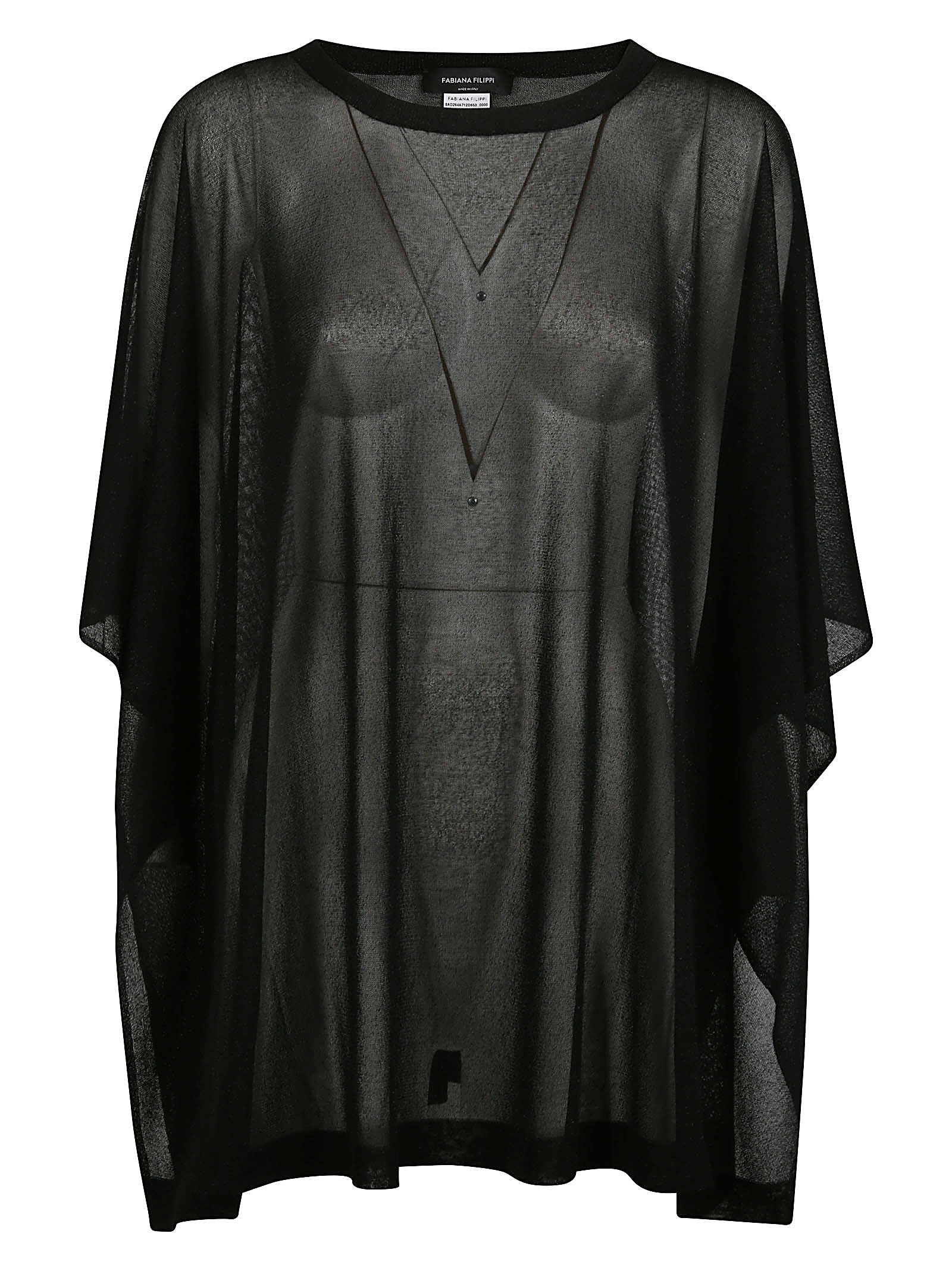 Shop Fabiana Filippi Cape In Nero