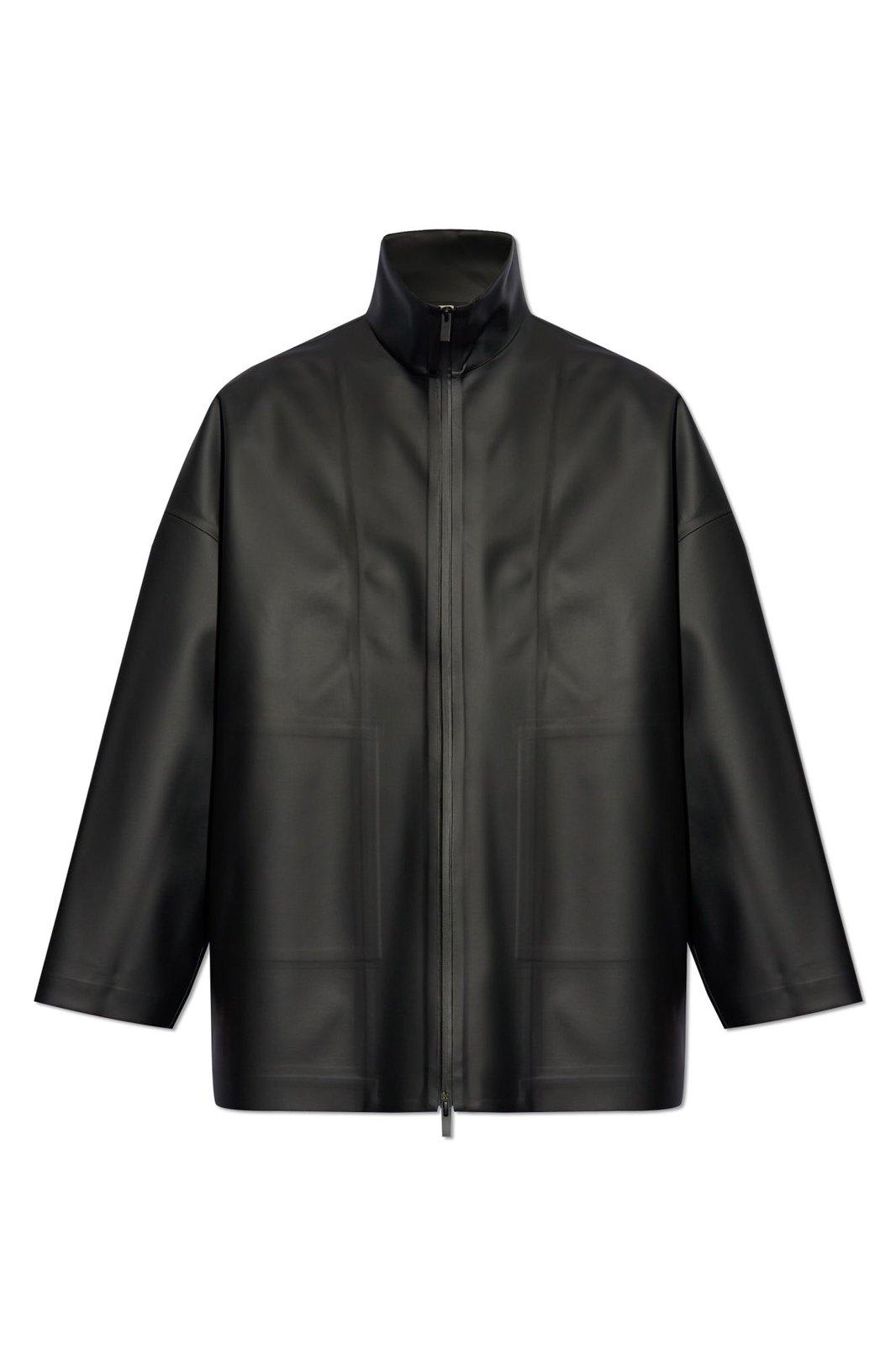 Shop Fear Of God High-neck Zipped Jacket In Black