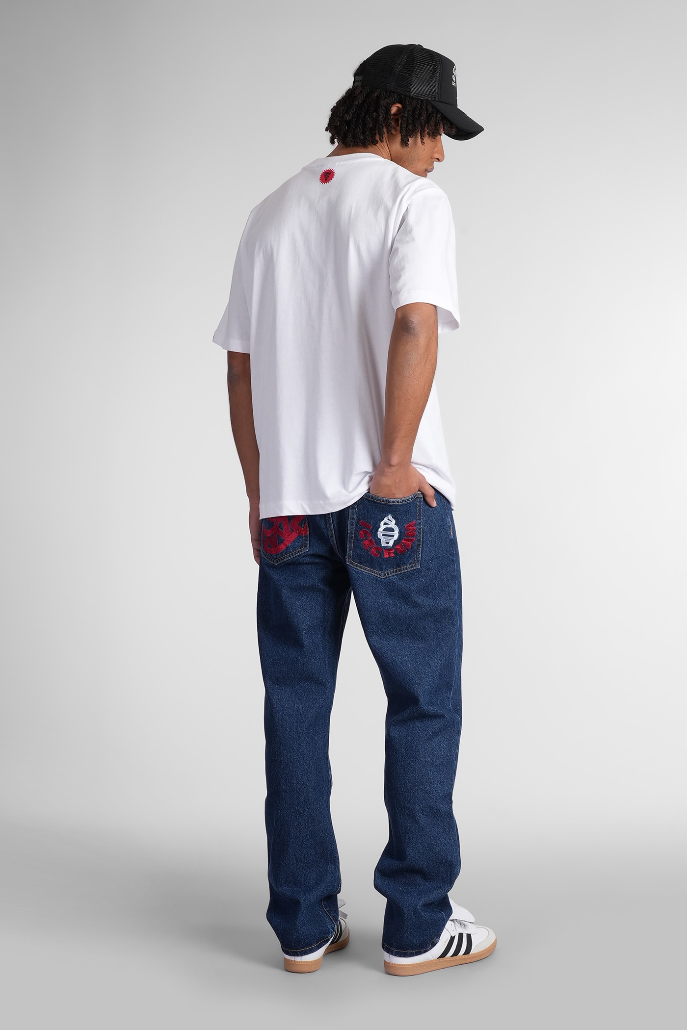 Icecream Running Puppy Brand-print Straight-leg Jeans In Blue