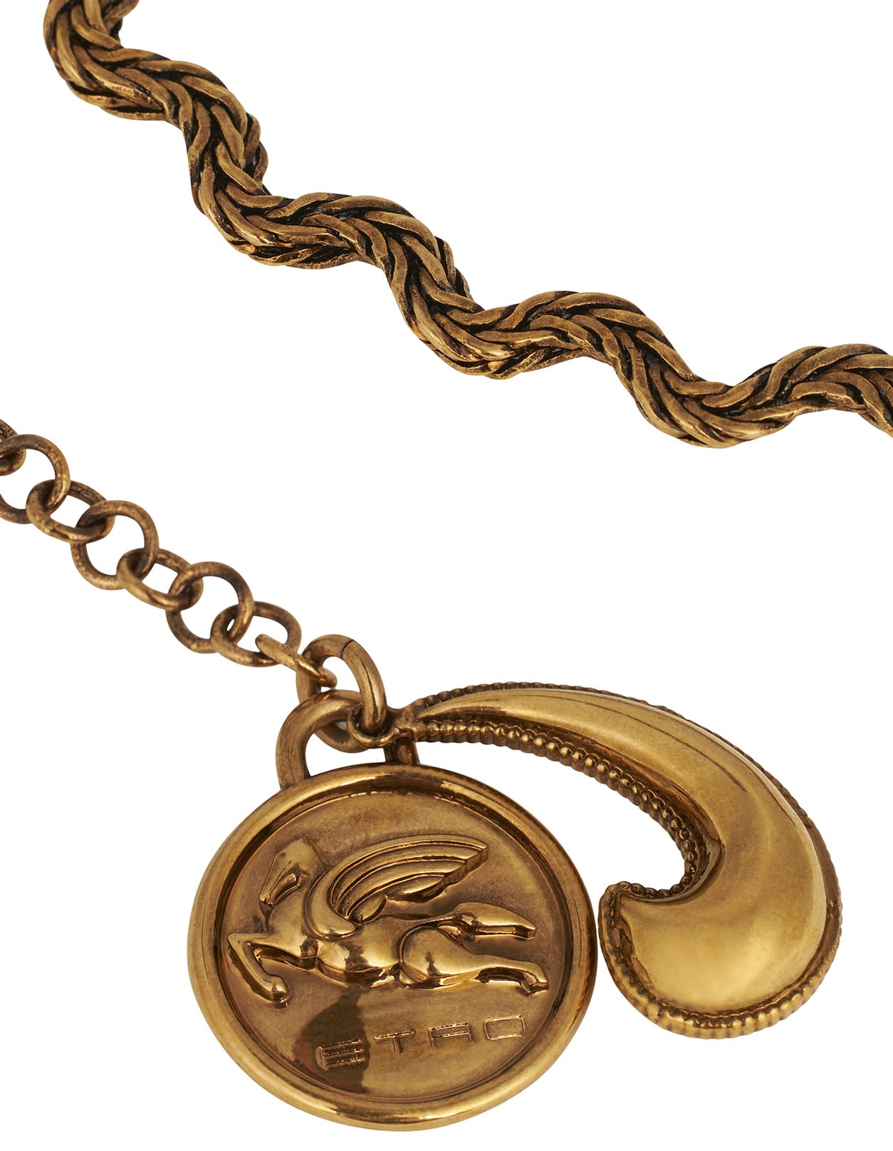 Shop Etro Necklace With Charms In Gold