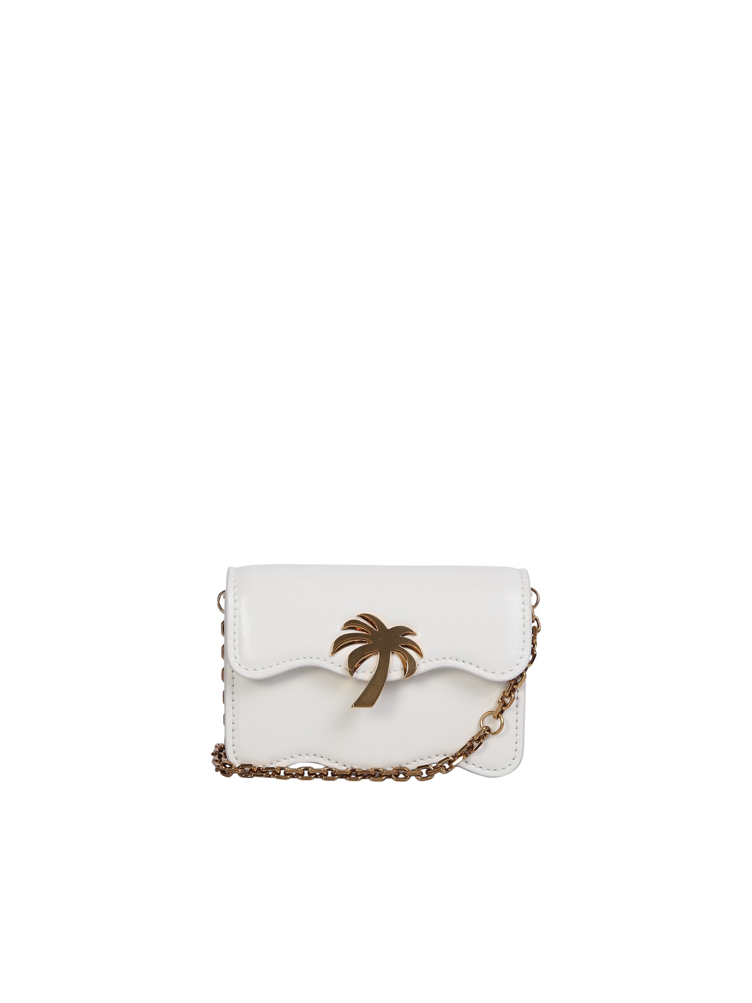 Shop Palm Angels Logo Belt Bag White/gold