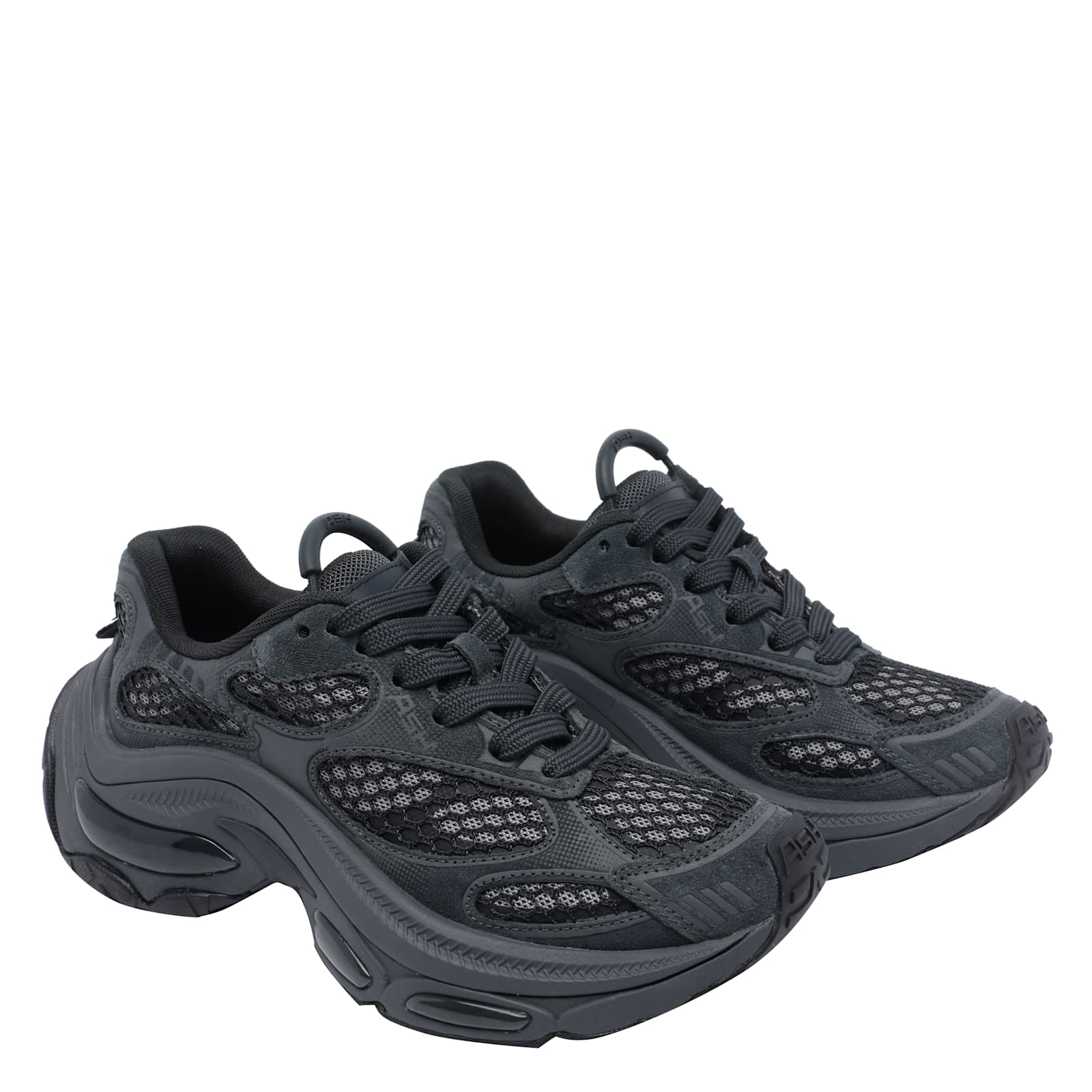Ash Textured Dragon Sneakers With Air Cushioning In Gray