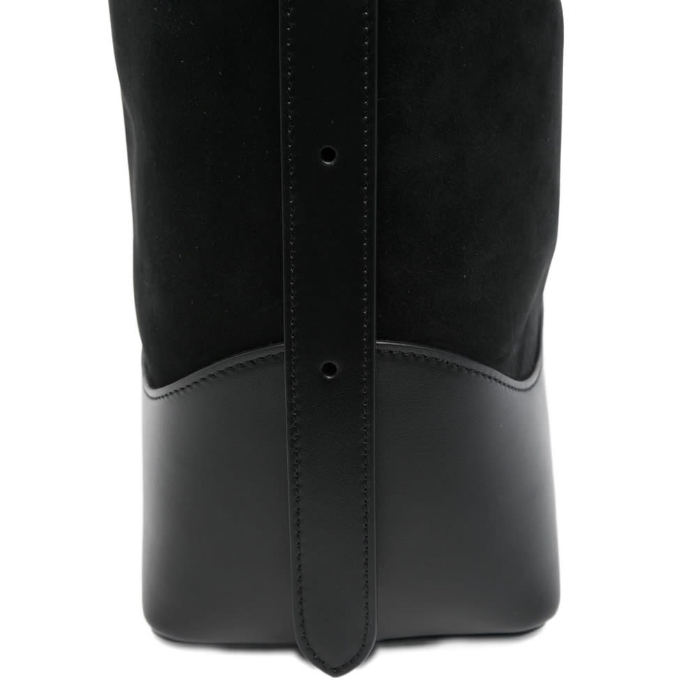 Elleme Large Loop Suede Leather Shoulder Bag In Black