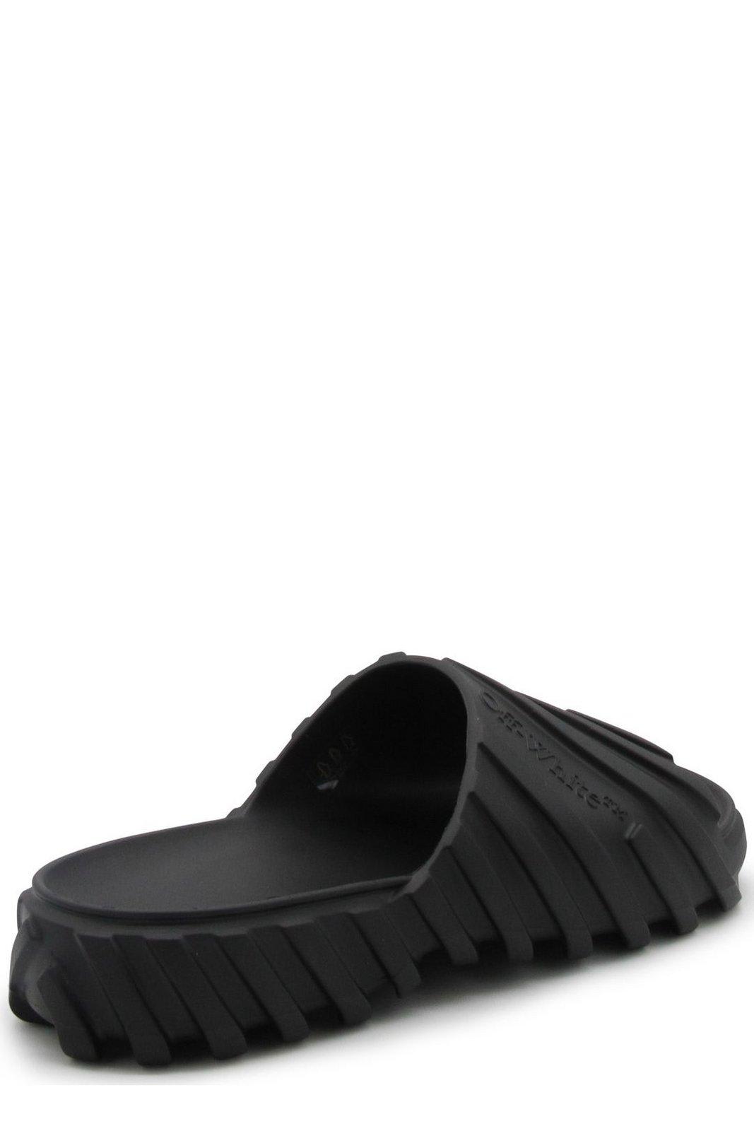 Shop Off-white Open Toe Slip-on Sandals In Nero