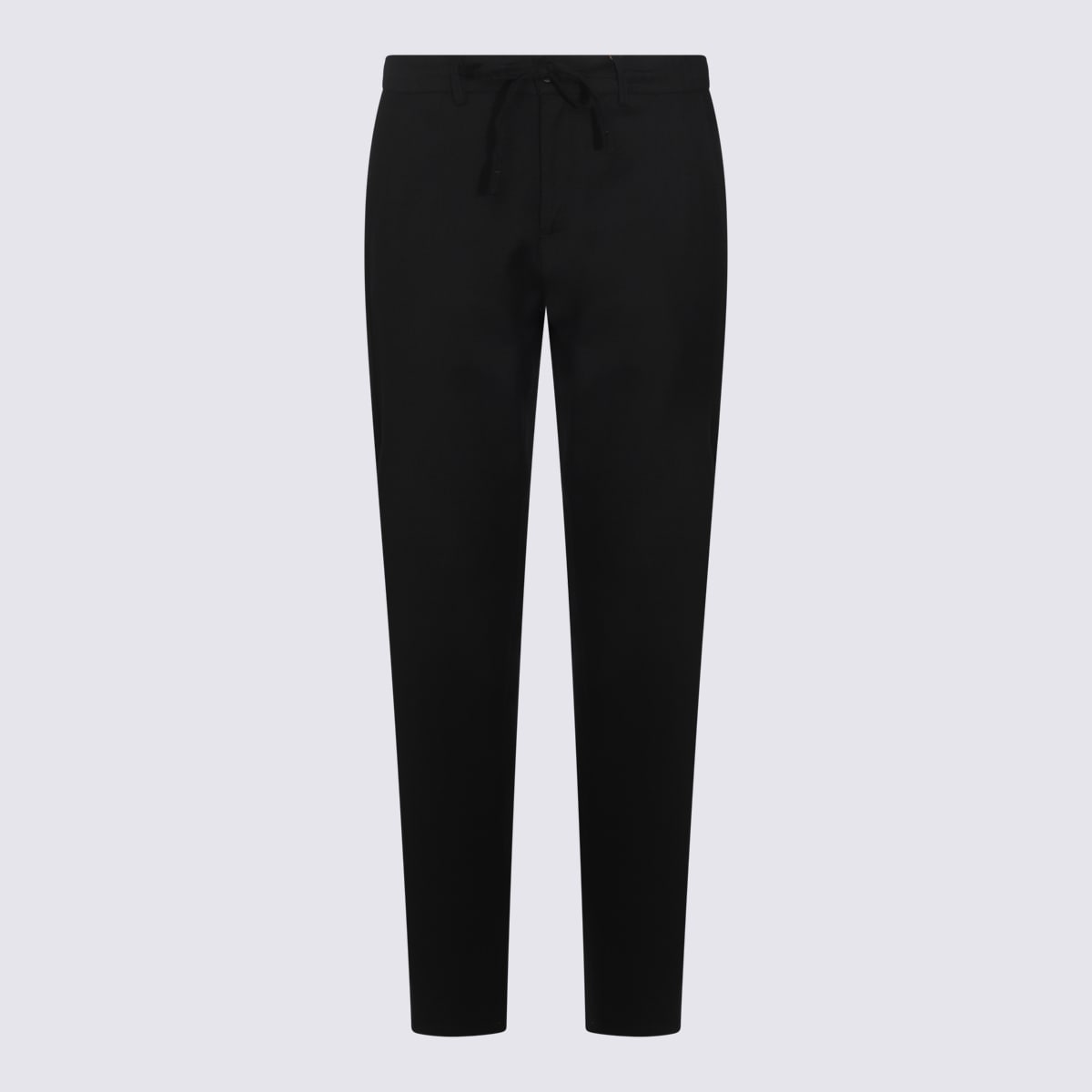 Shop Canali Black Wool Pants