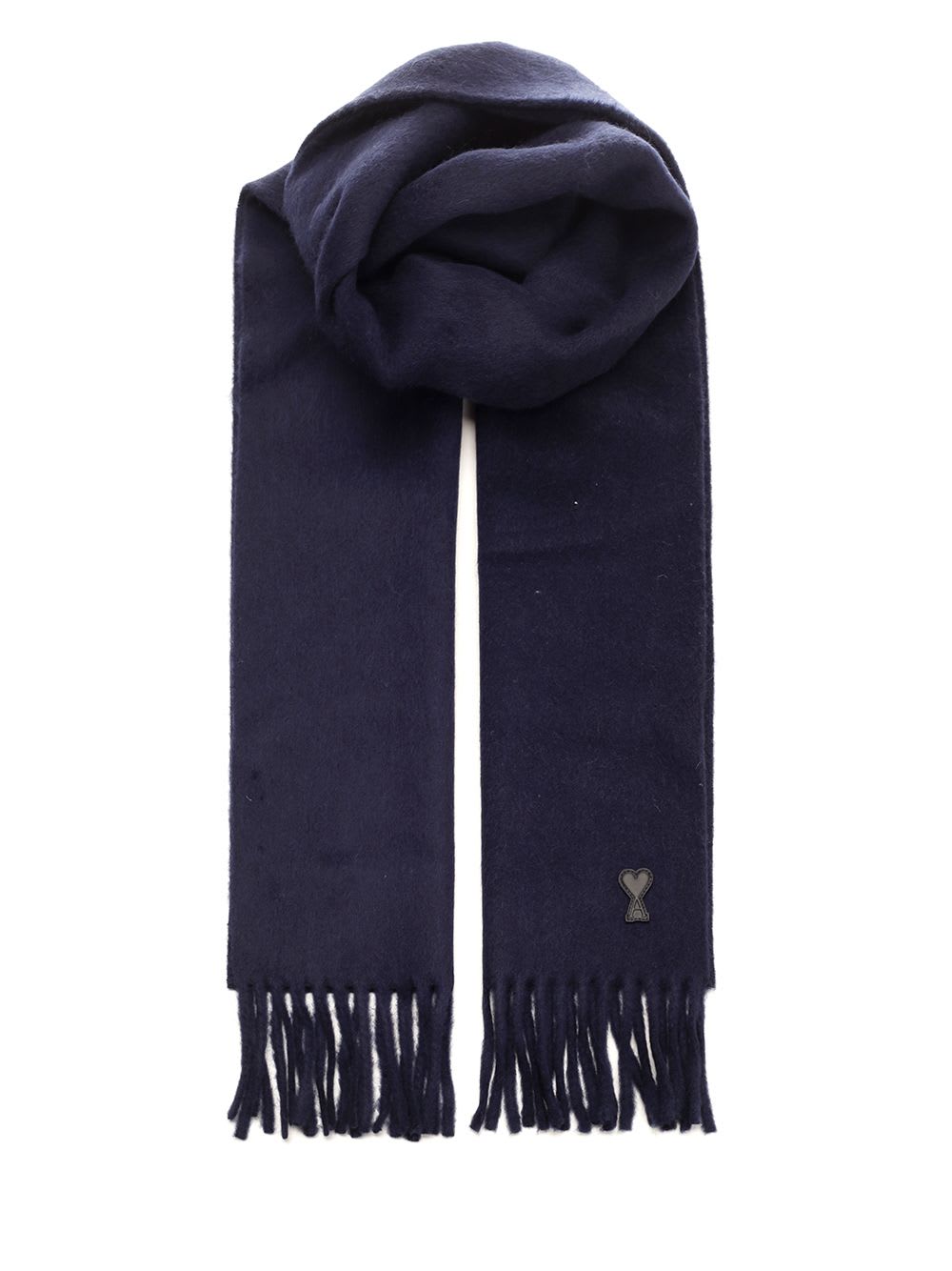 Shop Ami Alexandre Mattiussi Blue Wool Scarf