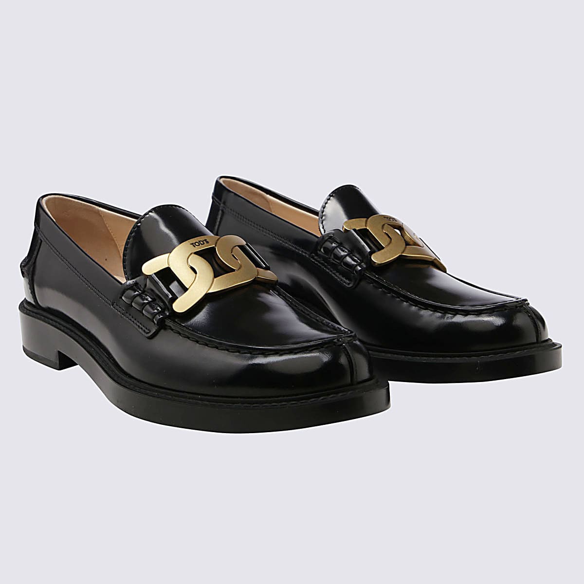 Shop Tod's Black Leather Loafers