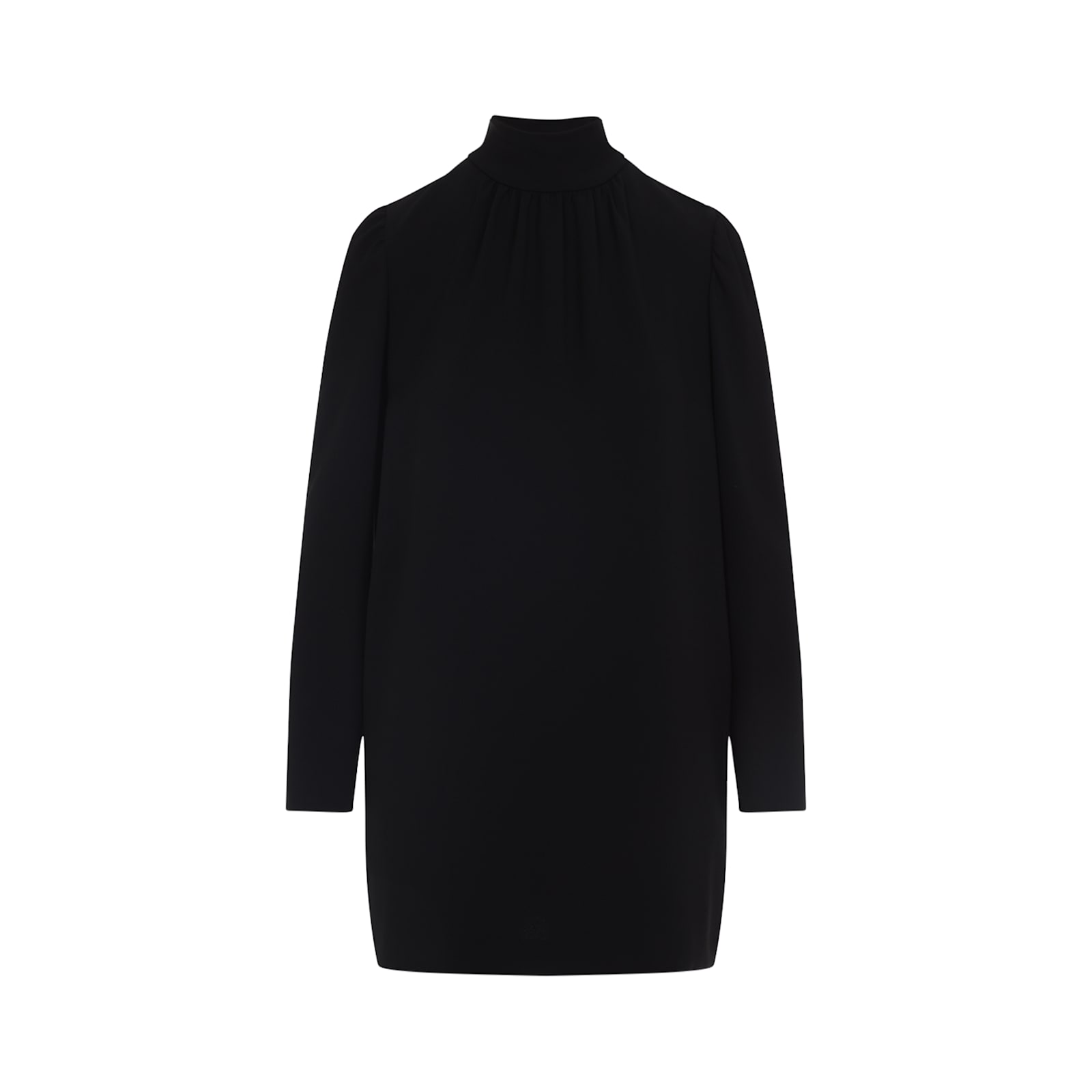 Max Mara Stand-up Collar Mini Dress With Long Sleeves In Black