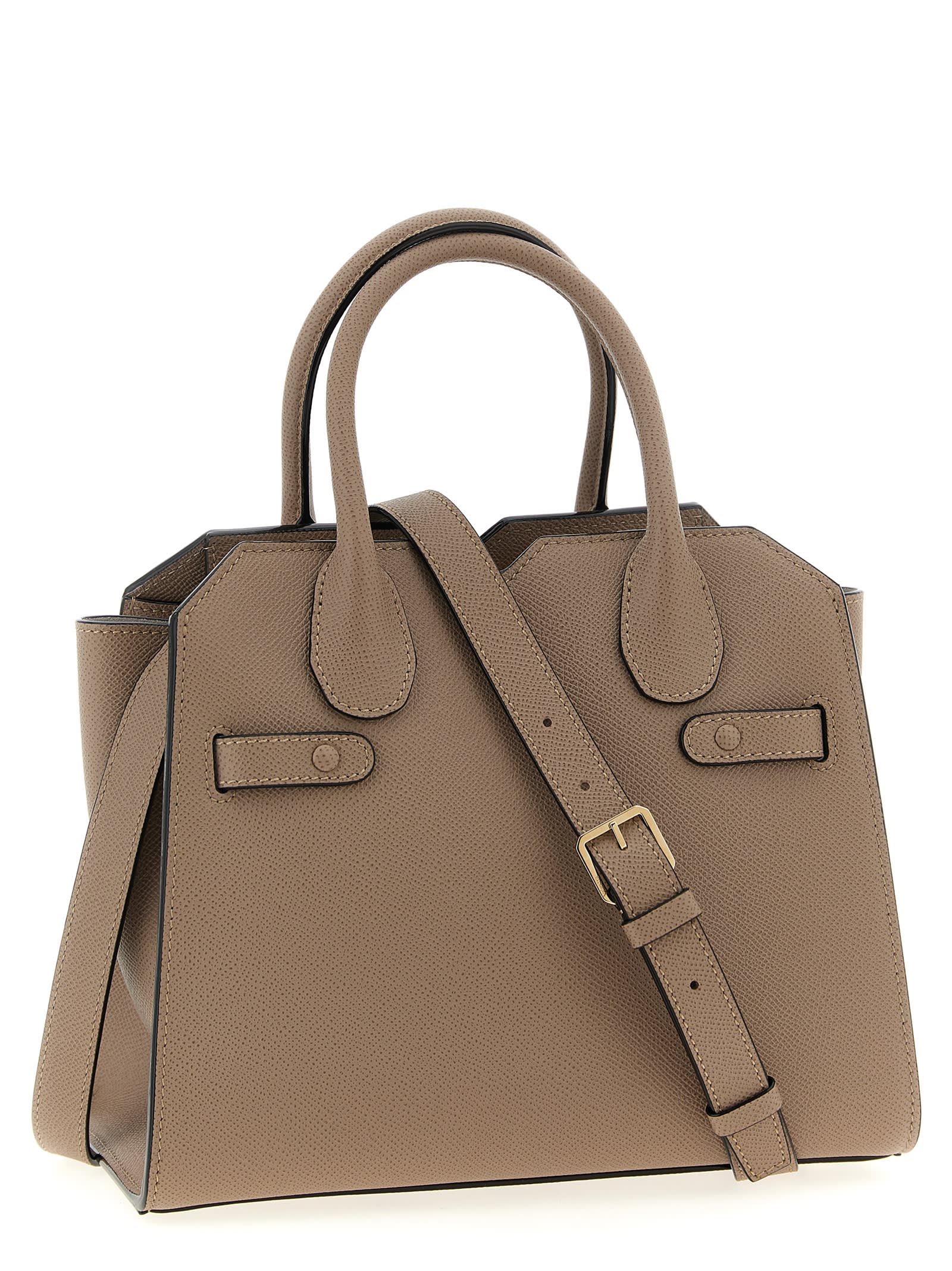 Valextra Milano Mini Handbag In Sand