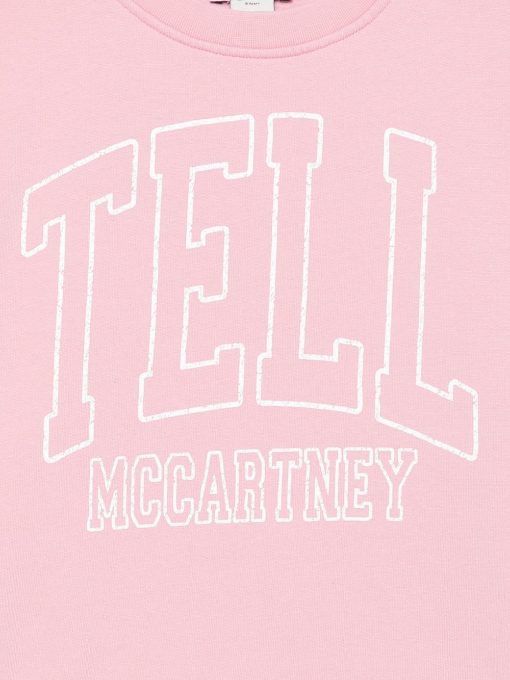 Stella Mccartney Kids Pink Cotton Long-sleeved Crewneck Sweatshirt In Pink