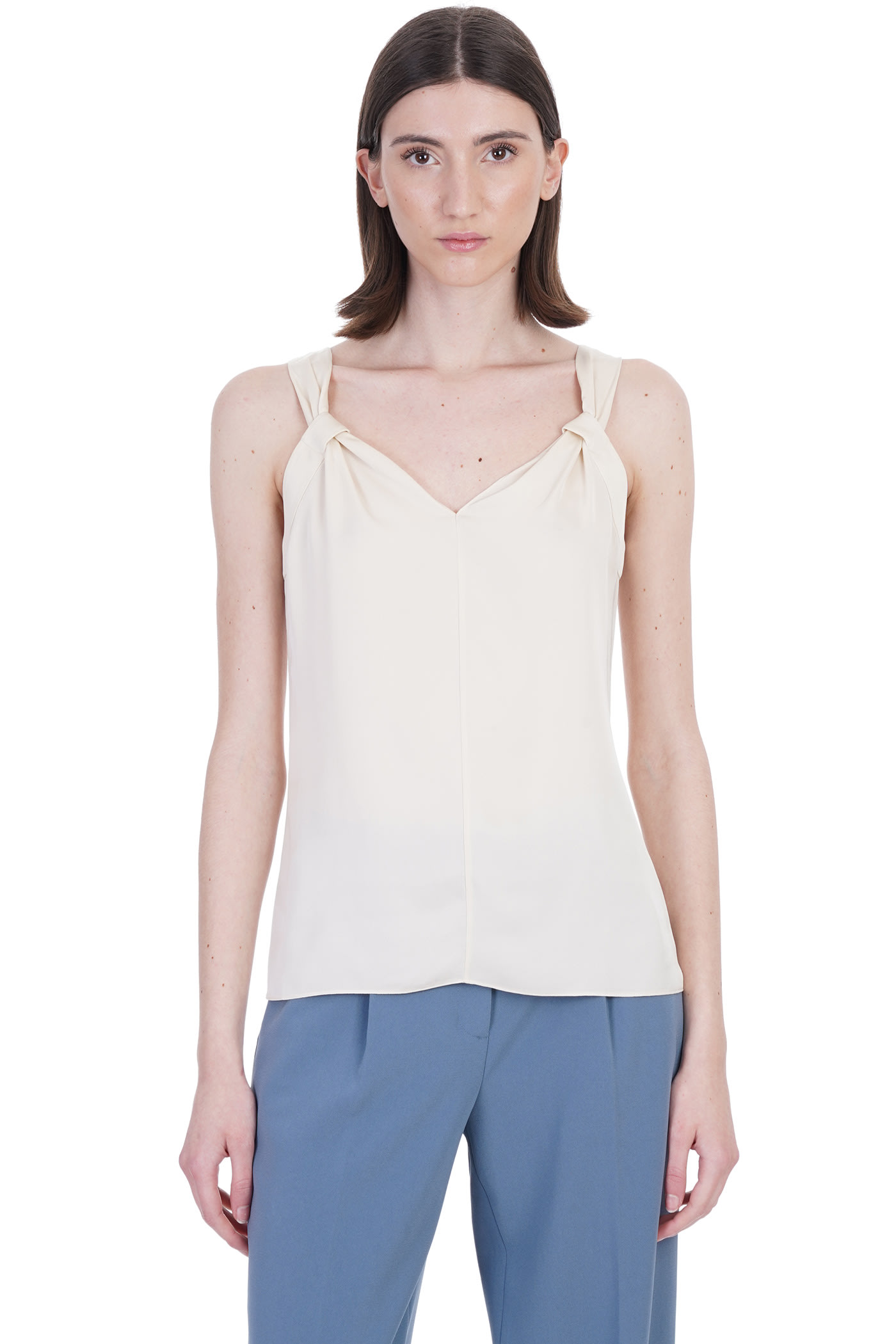 Theory Topwear In Beige Silk And Cashmere