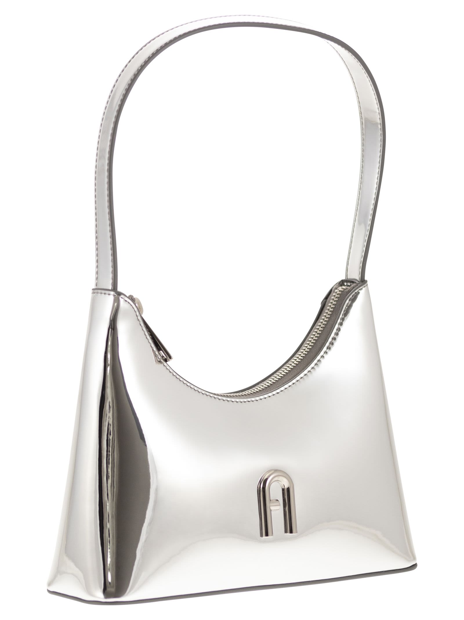 Shop Furla Diamante - Mini Shoulder Bag In Silver