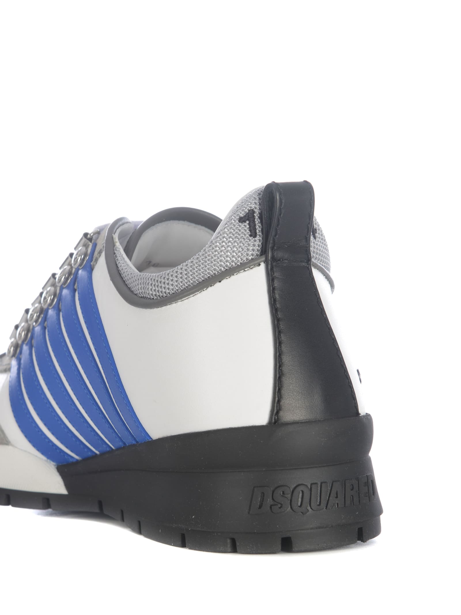 Shop Dsquared2 Sneakers Dsquarerd2 Legendary In Leather In Bianco/azzurro