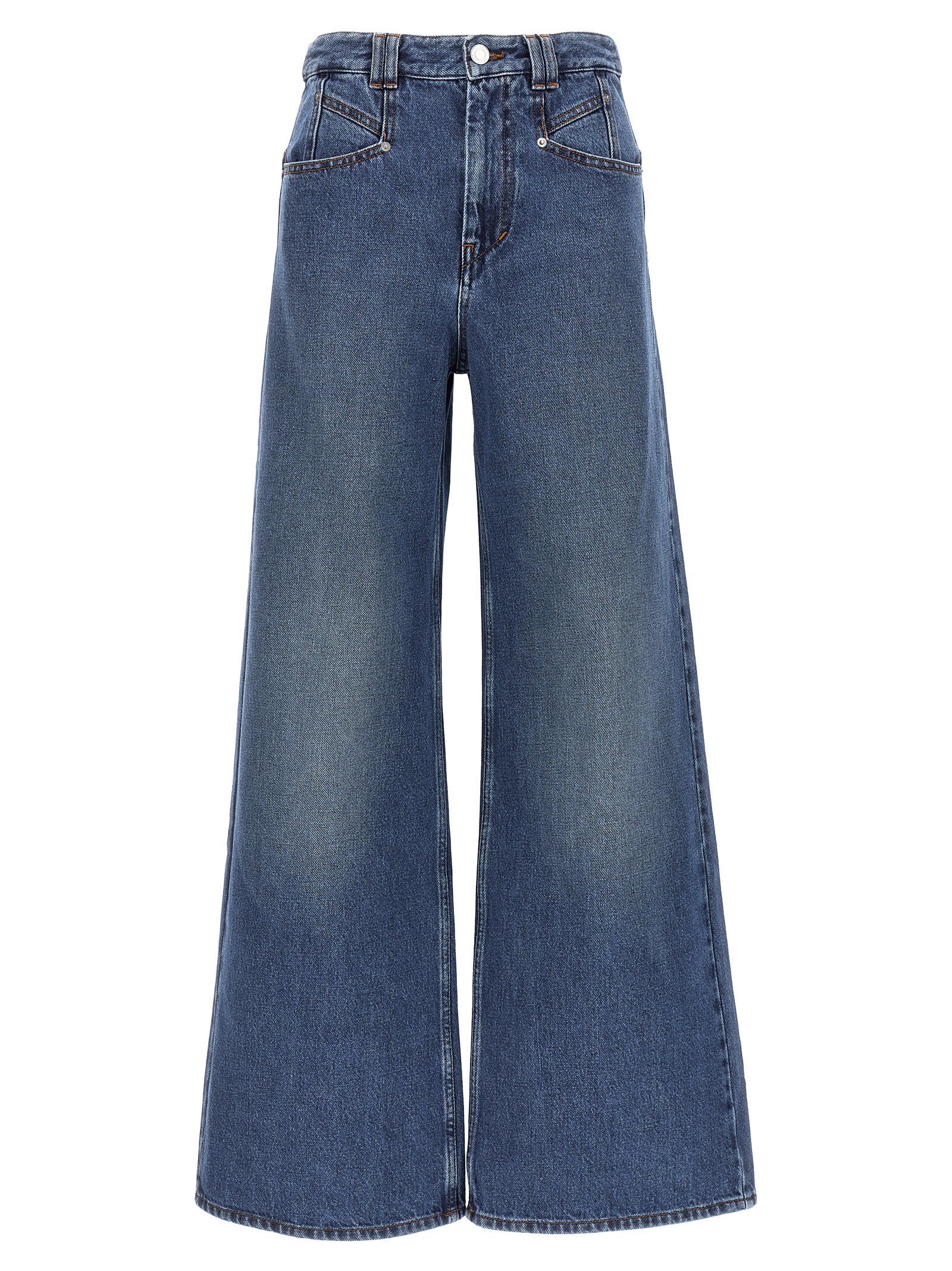 Isabel Marant Lemony High Waist Wide Pants In Blue