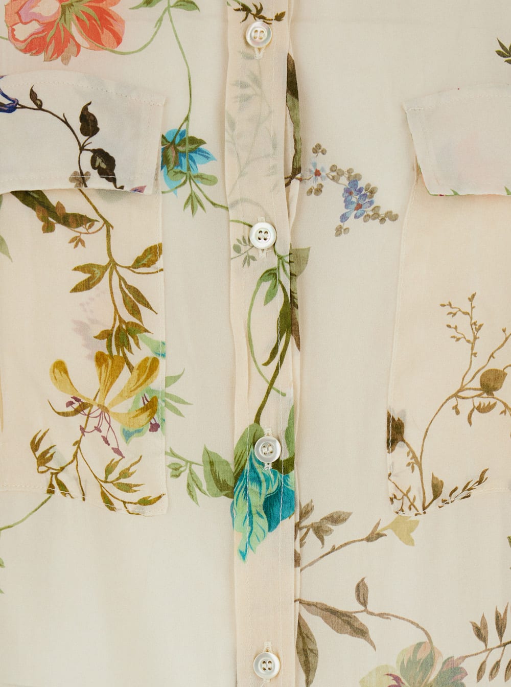 Shop Semicouture Multcolor Shirt With Classic Collar And All-over Floral Print In Viscose Woman In Multicolor