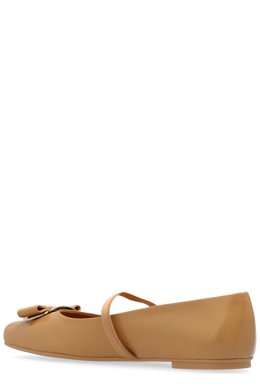 FERRAGAMO ZINA BOW-DETAILED BALLET FLATS 